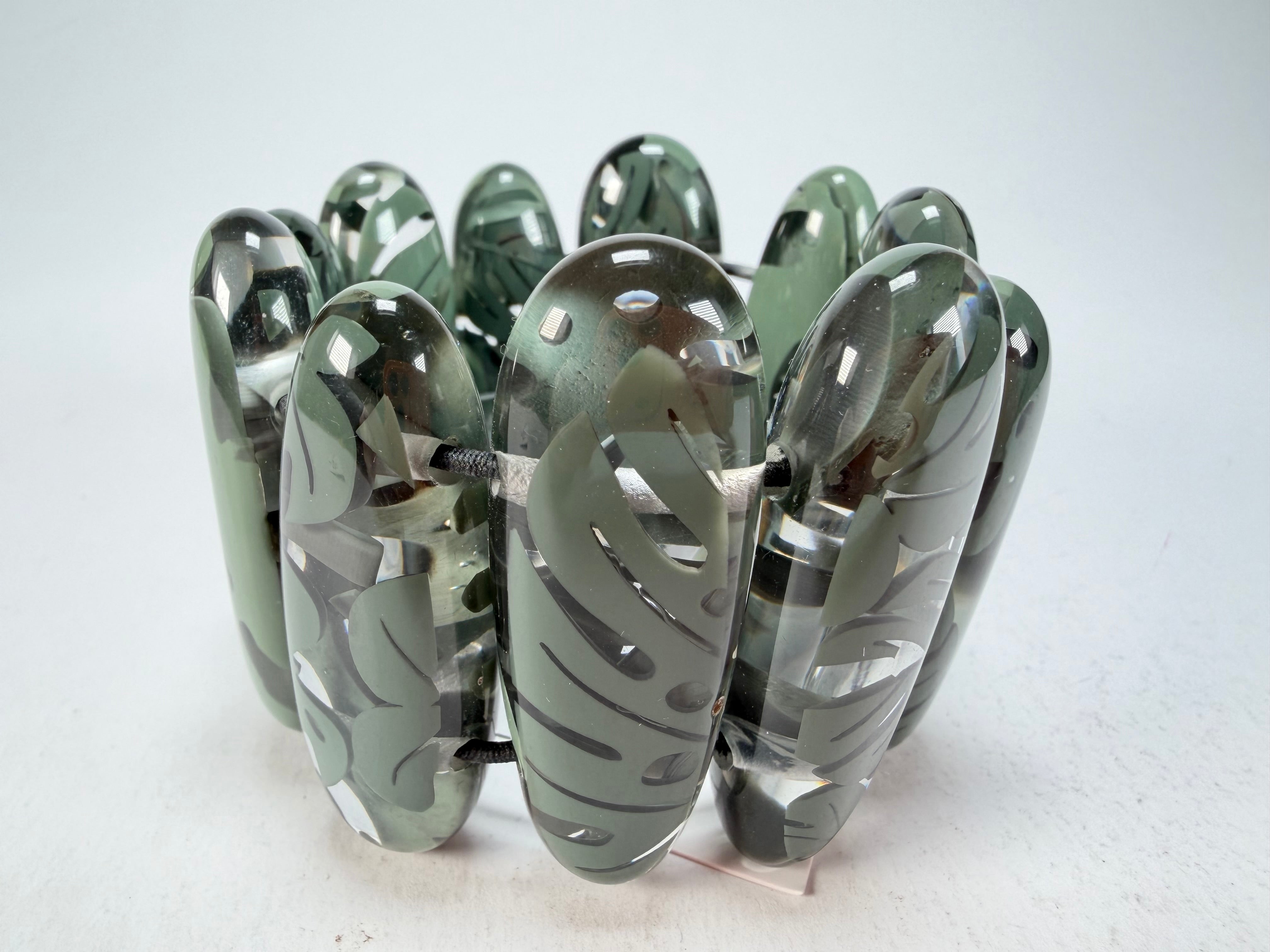 Sobral - Costela de Adão "Leaf" Elasticated Resin Bracelet ( 005520 )