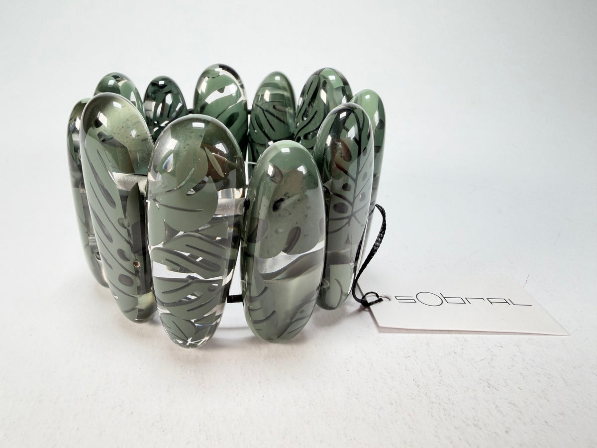 Sobral - Costela de Adão "Leaf" Elasticated Resin Bracelet ( 005520 )