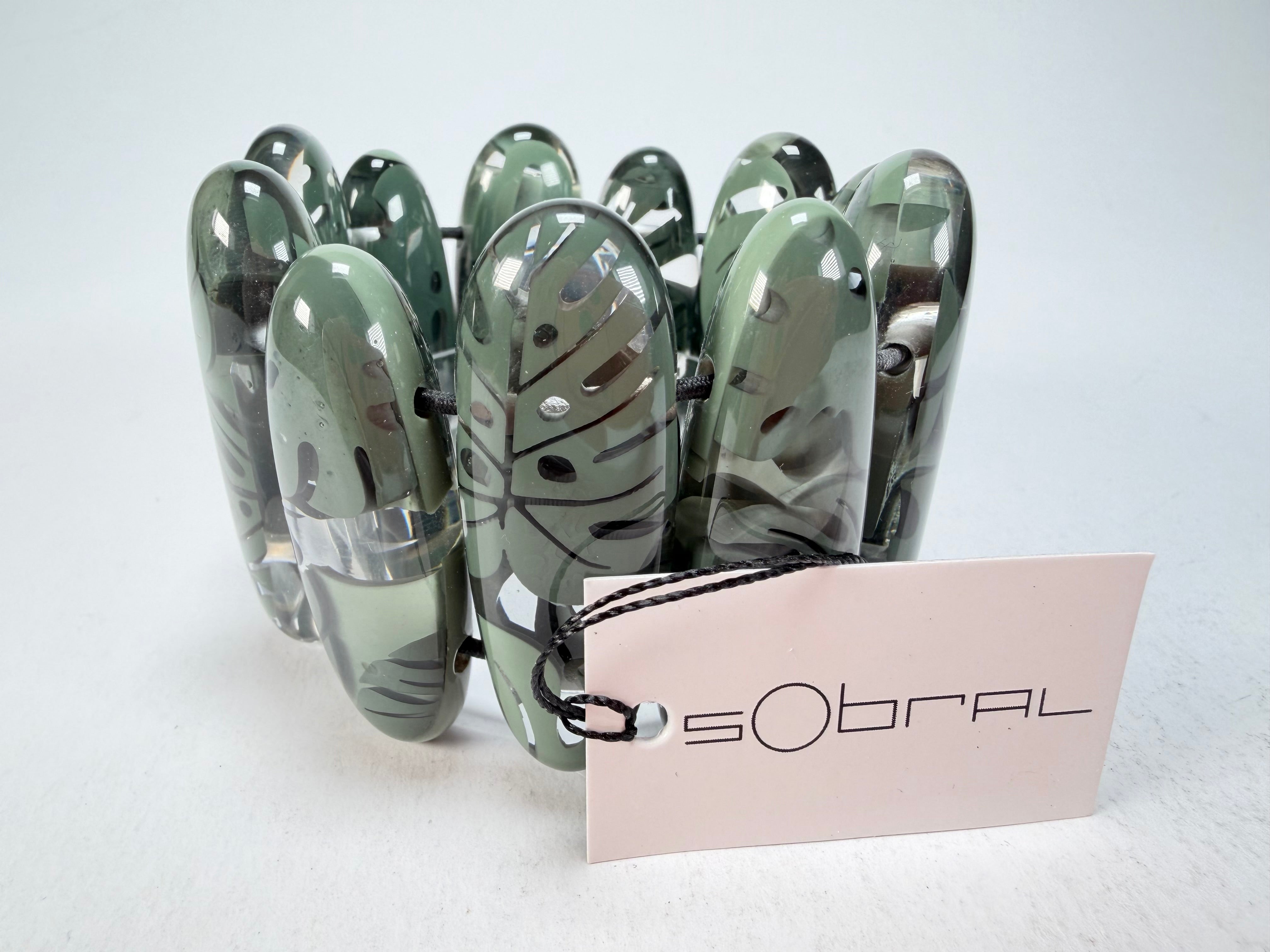 Sobral - Costela de Adão "Leaf" Elasticated Resin Bracelet ( 005520 )