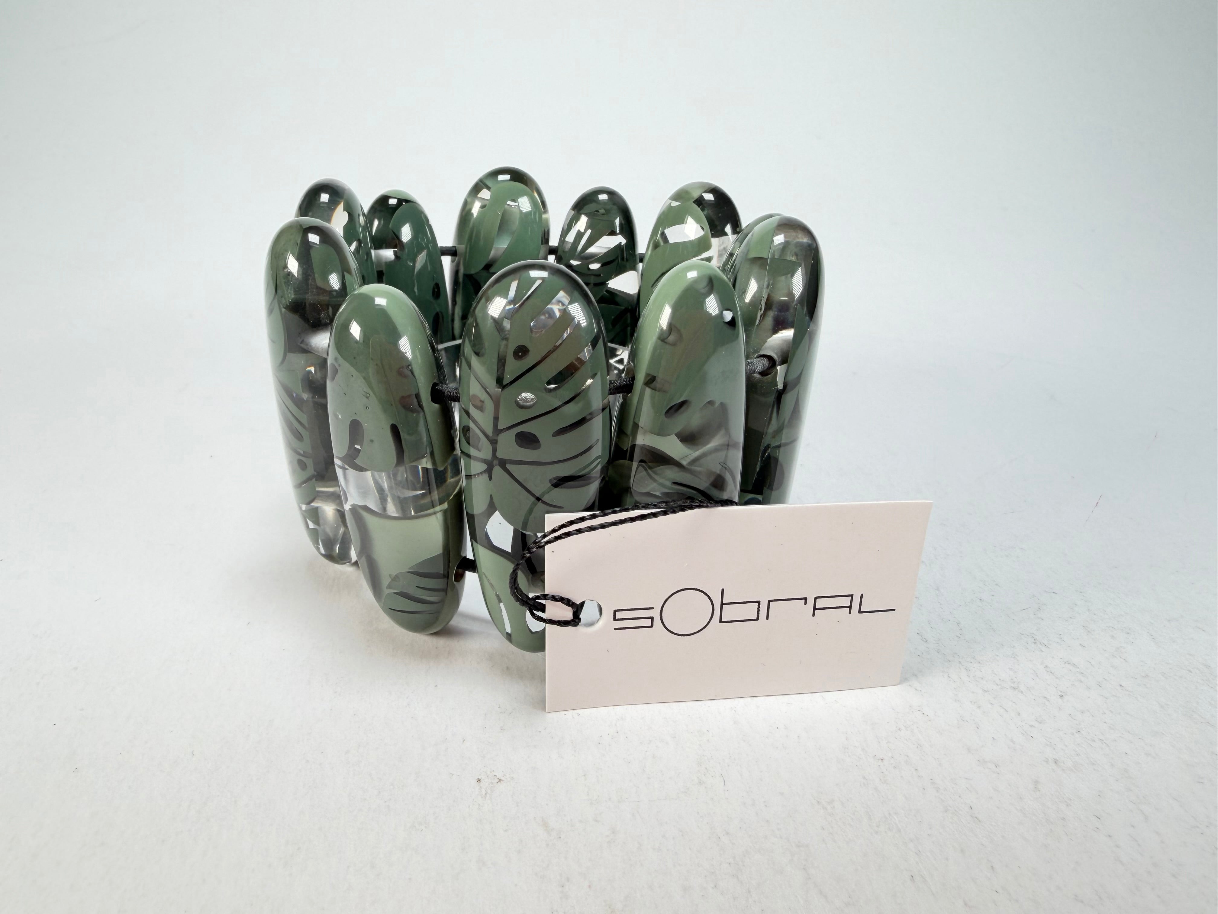 Sobral - Costela de Adão "Leaf" Elasticated Resin Bracelet ( 005520 )