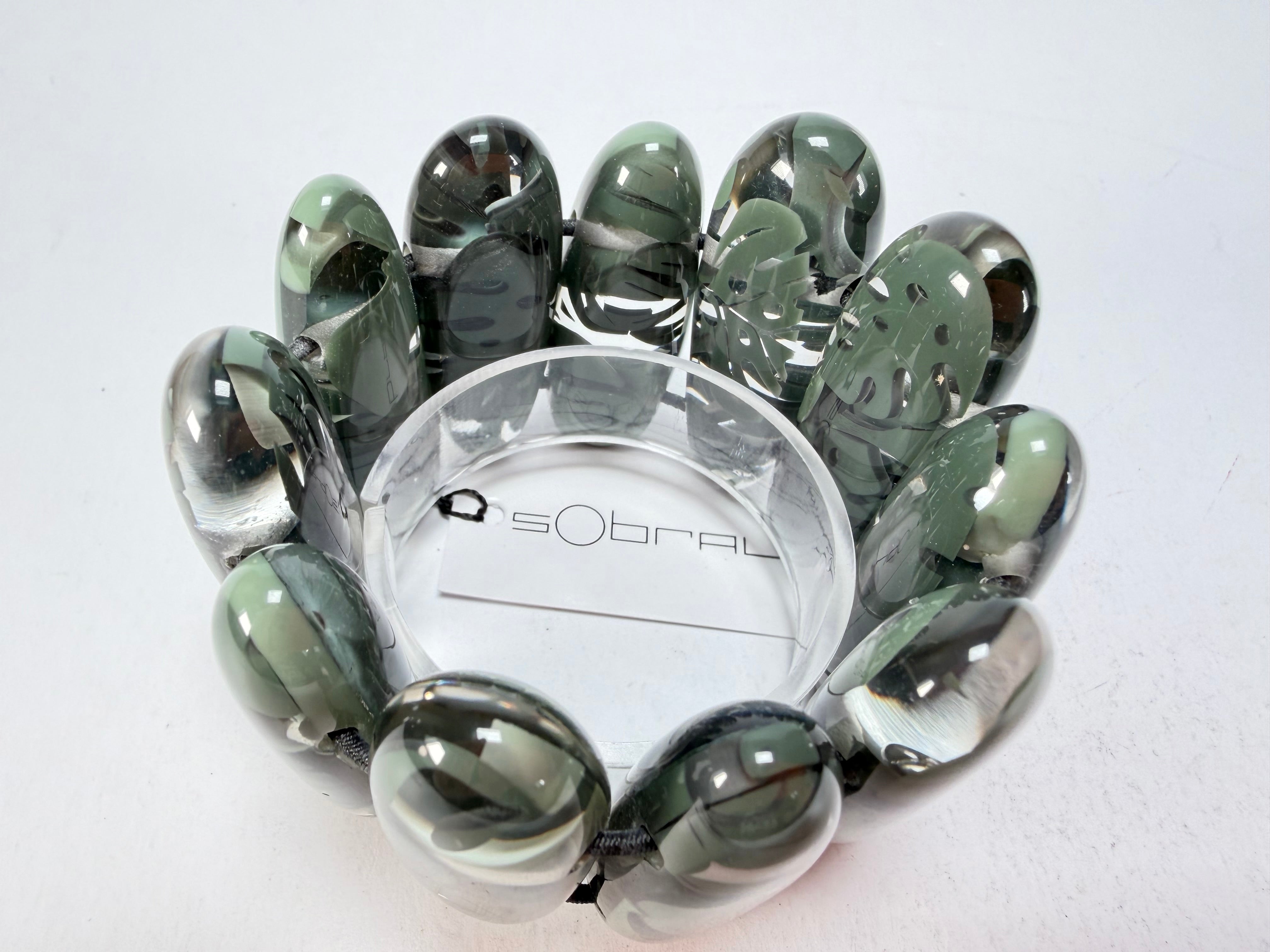 Sobral - Costela de Adão "Leaf" Elasticated Resin Bracelet ( 005520 )