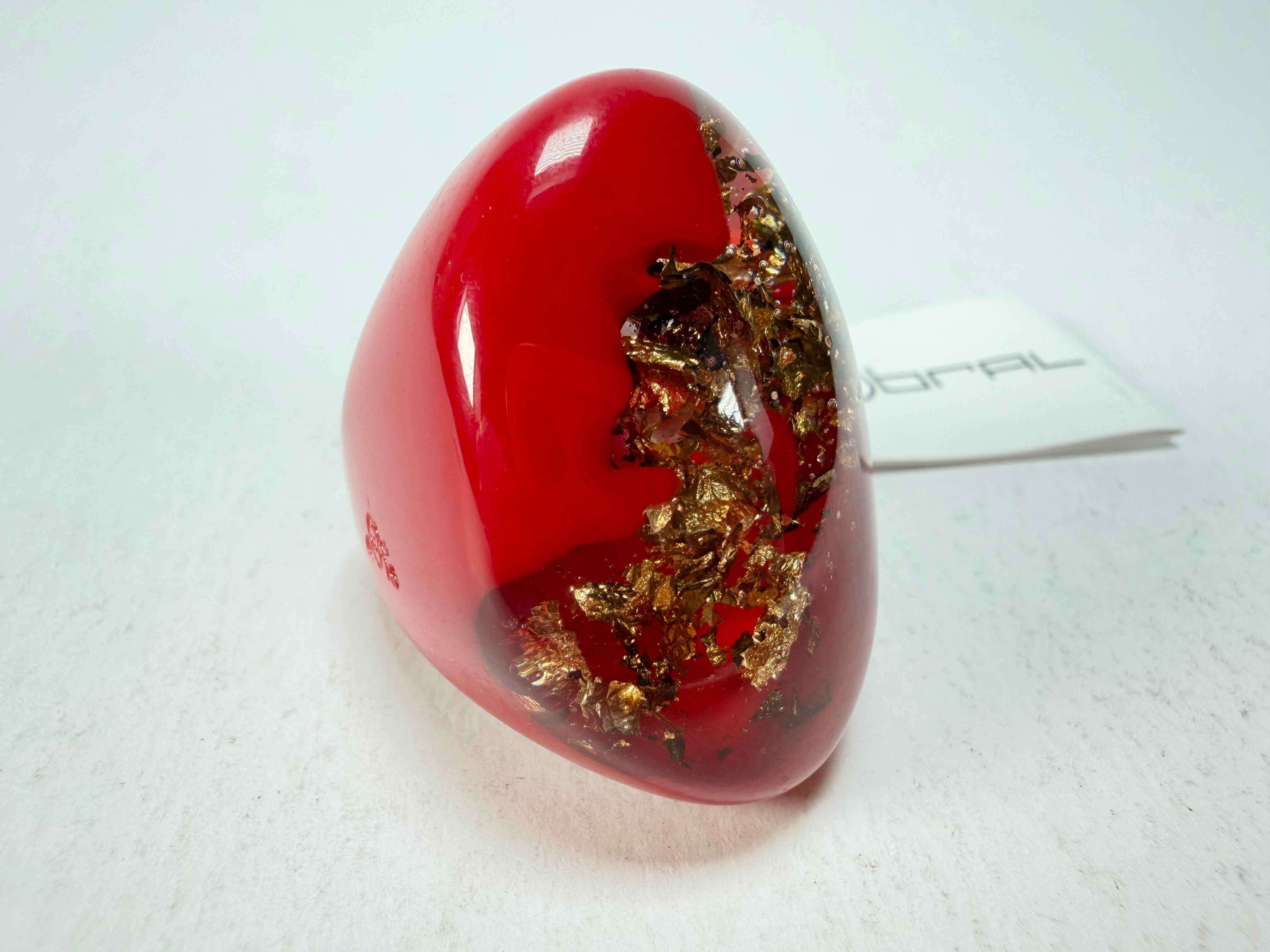 Sobral - Metalique Orlando "Super" Red Resin Ring ( 004337 ) - Size UK O / US 7
