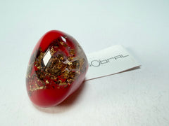 Sobral - Metalique Orlando "Super" Red Resin Ring ( 004337 ) - Size UK O / US 7