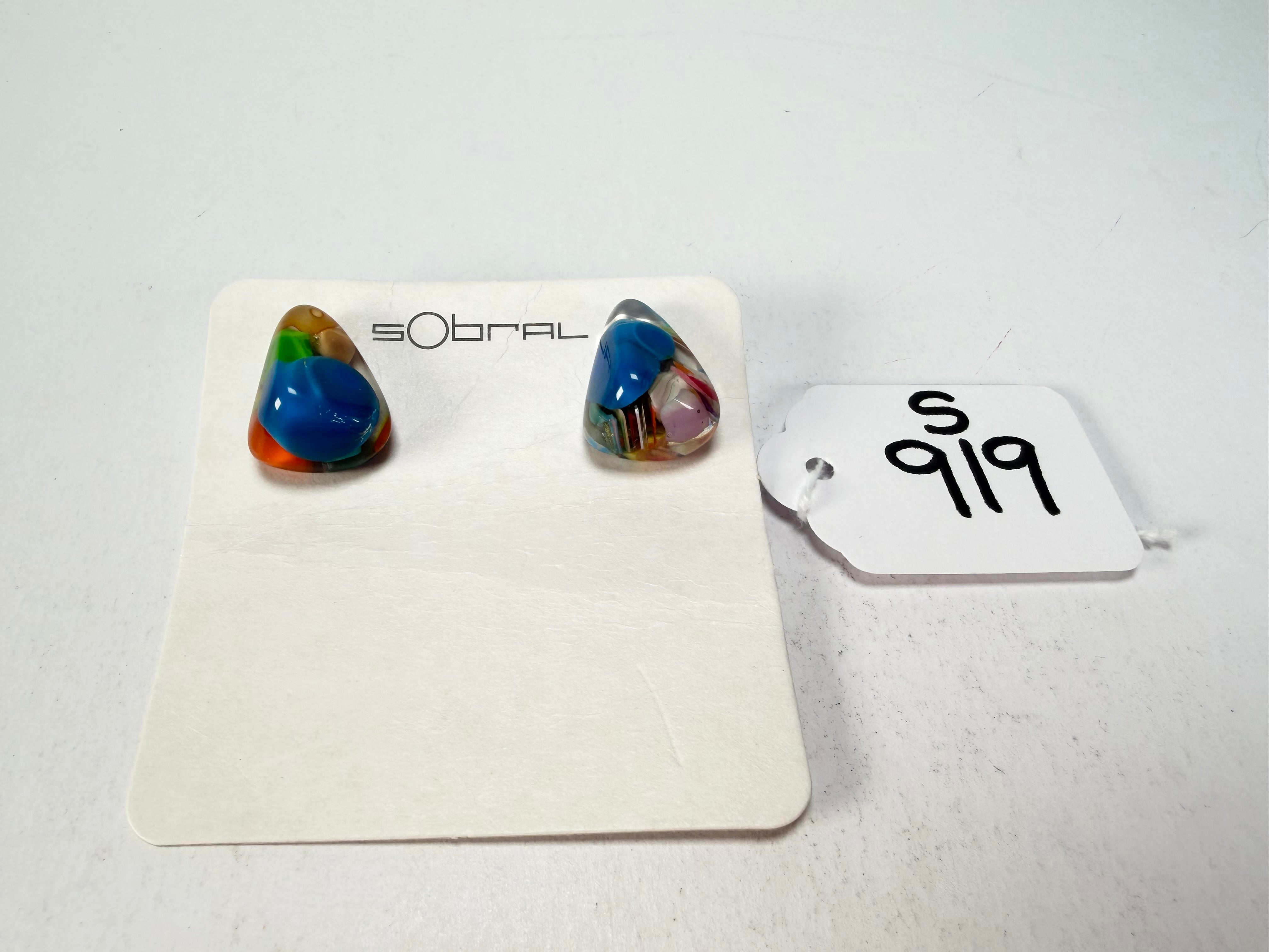 Sobral - Past Present "Pequeno Diamante" Resin Earrings ( 003600 )