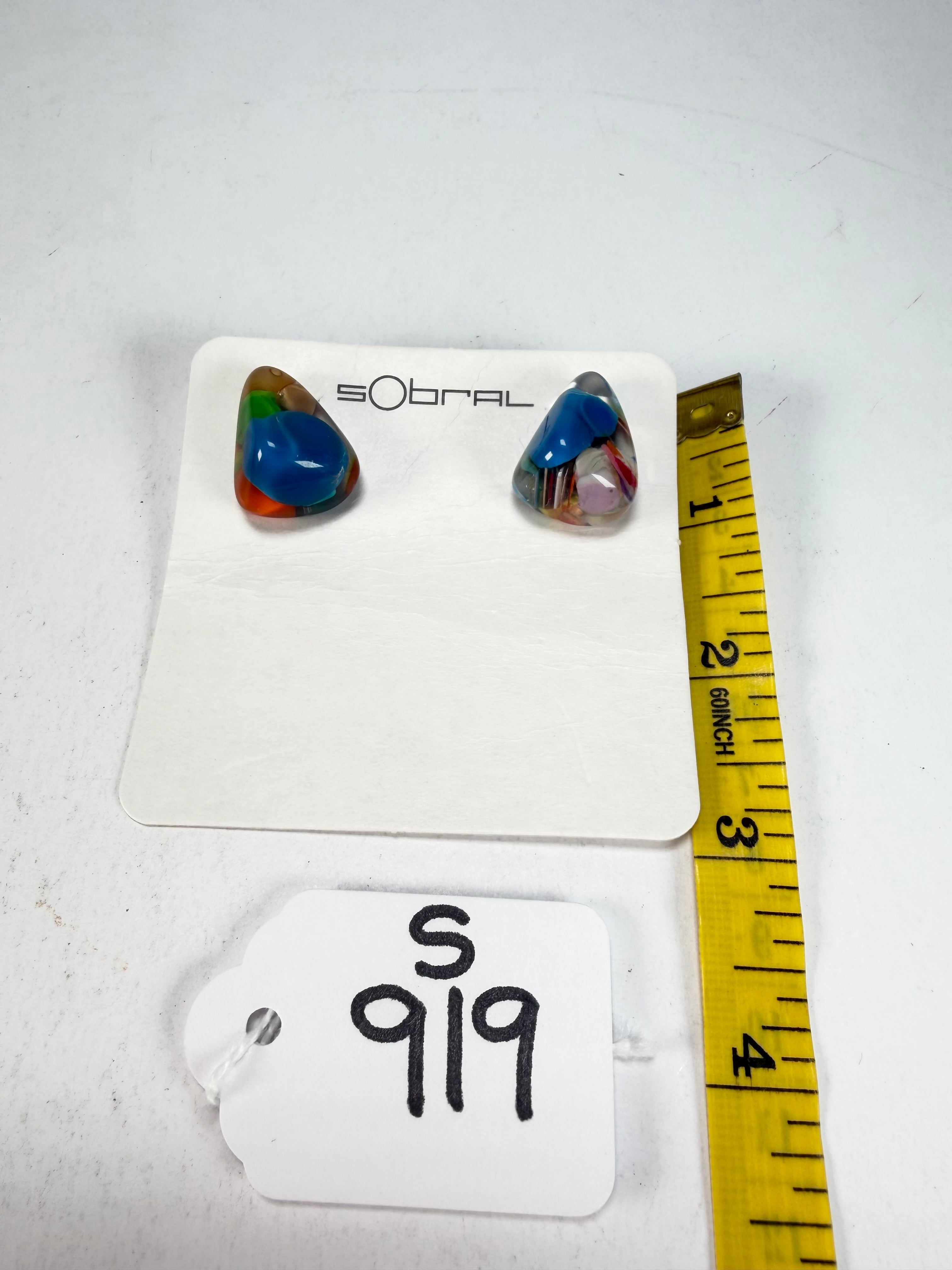 Sobral - Past Present "Pequeno Diamante" Resin Earrings ( 003600 )