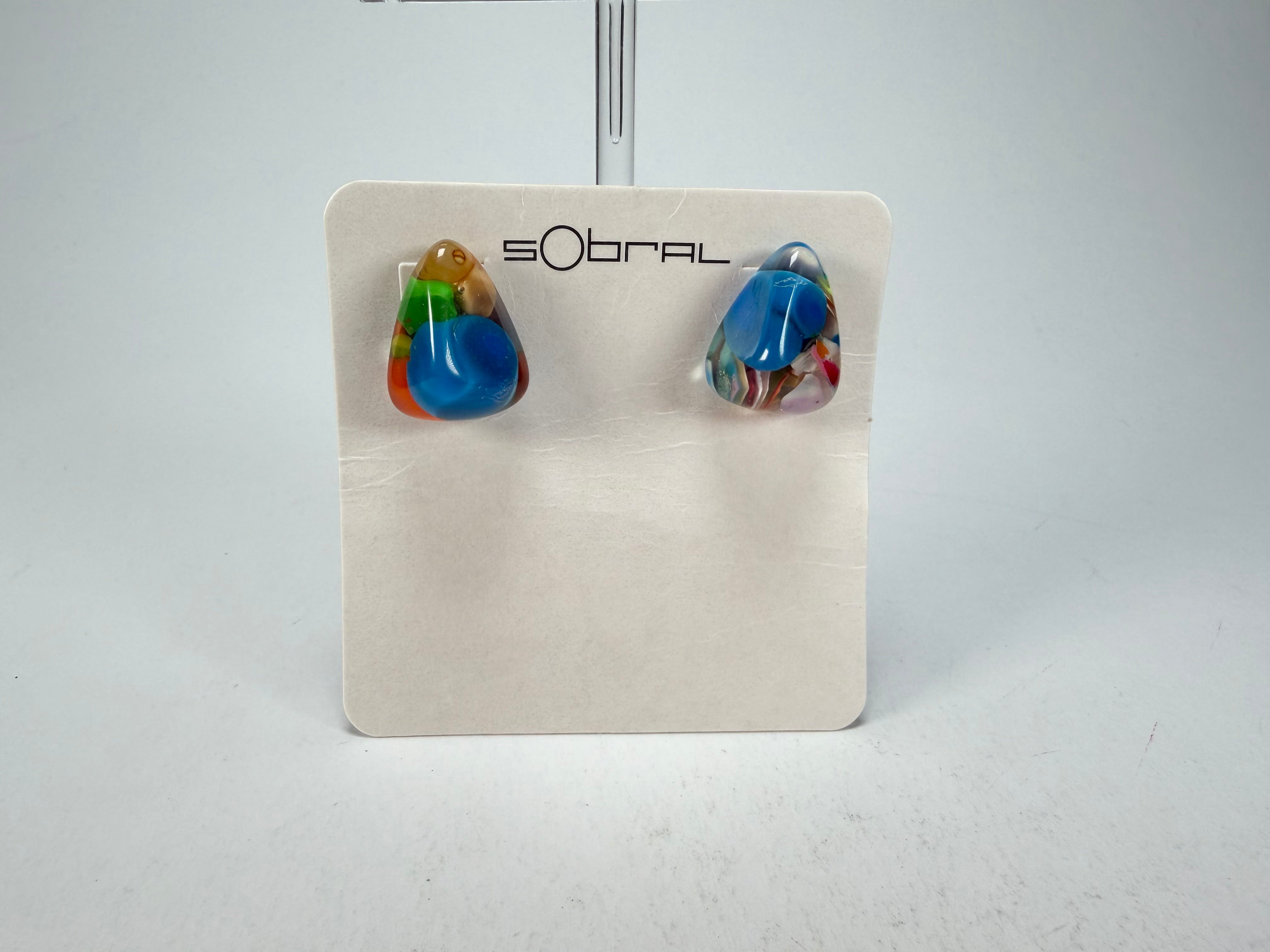 Sobral - Past Present "Pequeno Diamante" Resin Earrings ( 003600 )