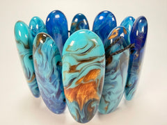 Sobral - Noite Estrelada "Leaf" Elasticated Resin Bracelet ( 005520 )