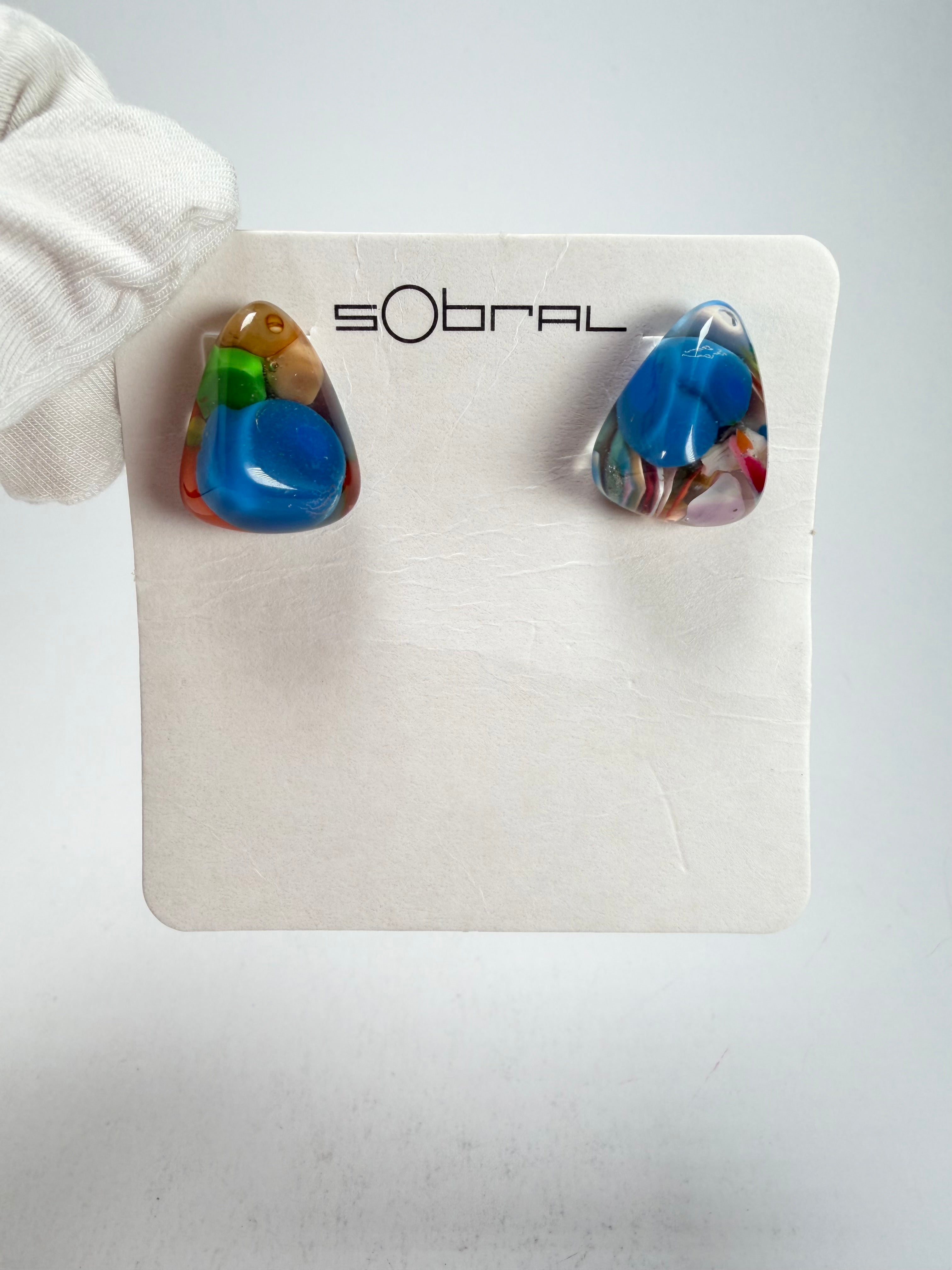 Sobral - Past Present "Pequeno Diamante" Resin Earrings ( 003600 )