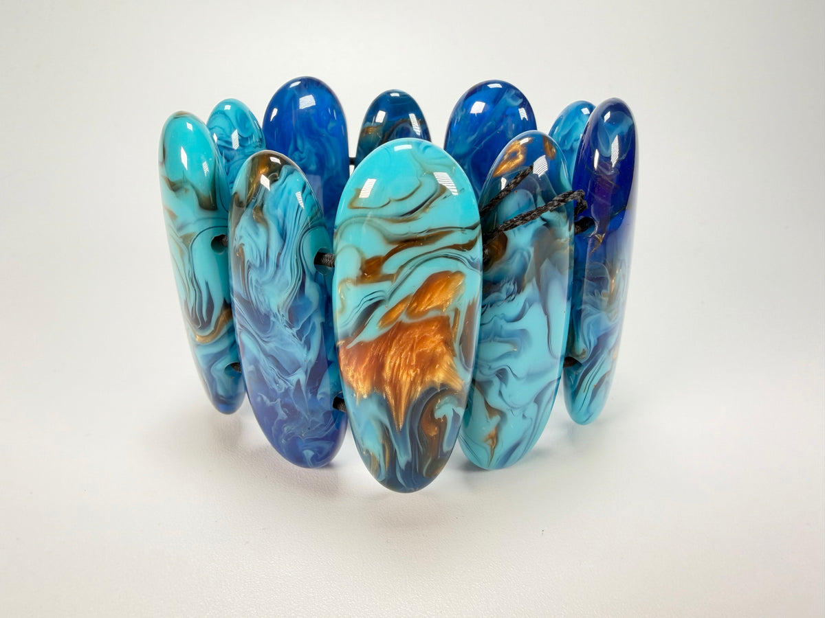 Sobral - Noite Estrelada "Leaf" Elasticated Resin Bracelet ( 005520 )