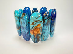 Sobral - Noite Estrelada "Leaf" Elasticated Resin Bracelet ( 005520 )