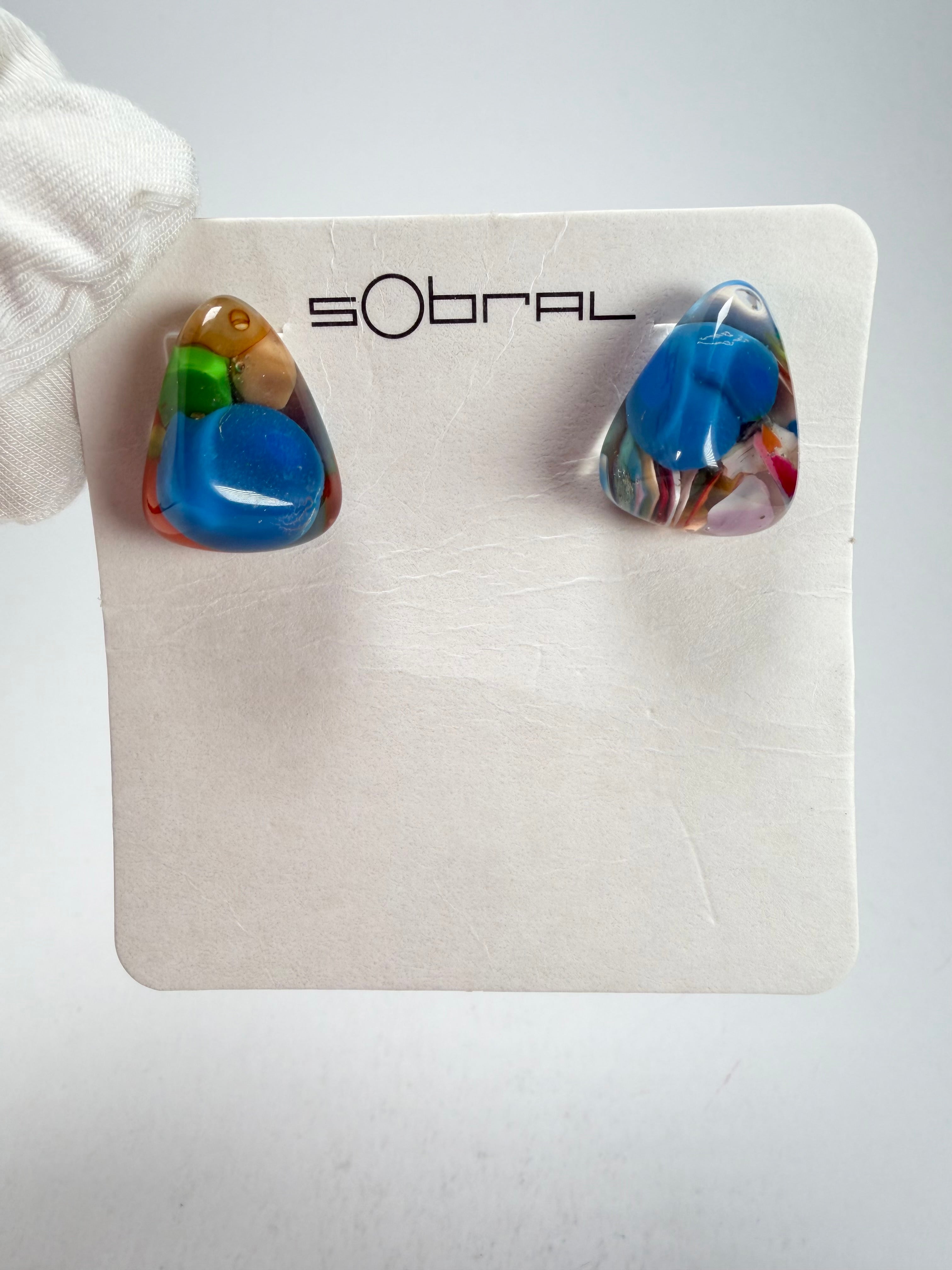 Sobral - Past Present "Pequeno Diamante" Resin Earrings ( 003600 )