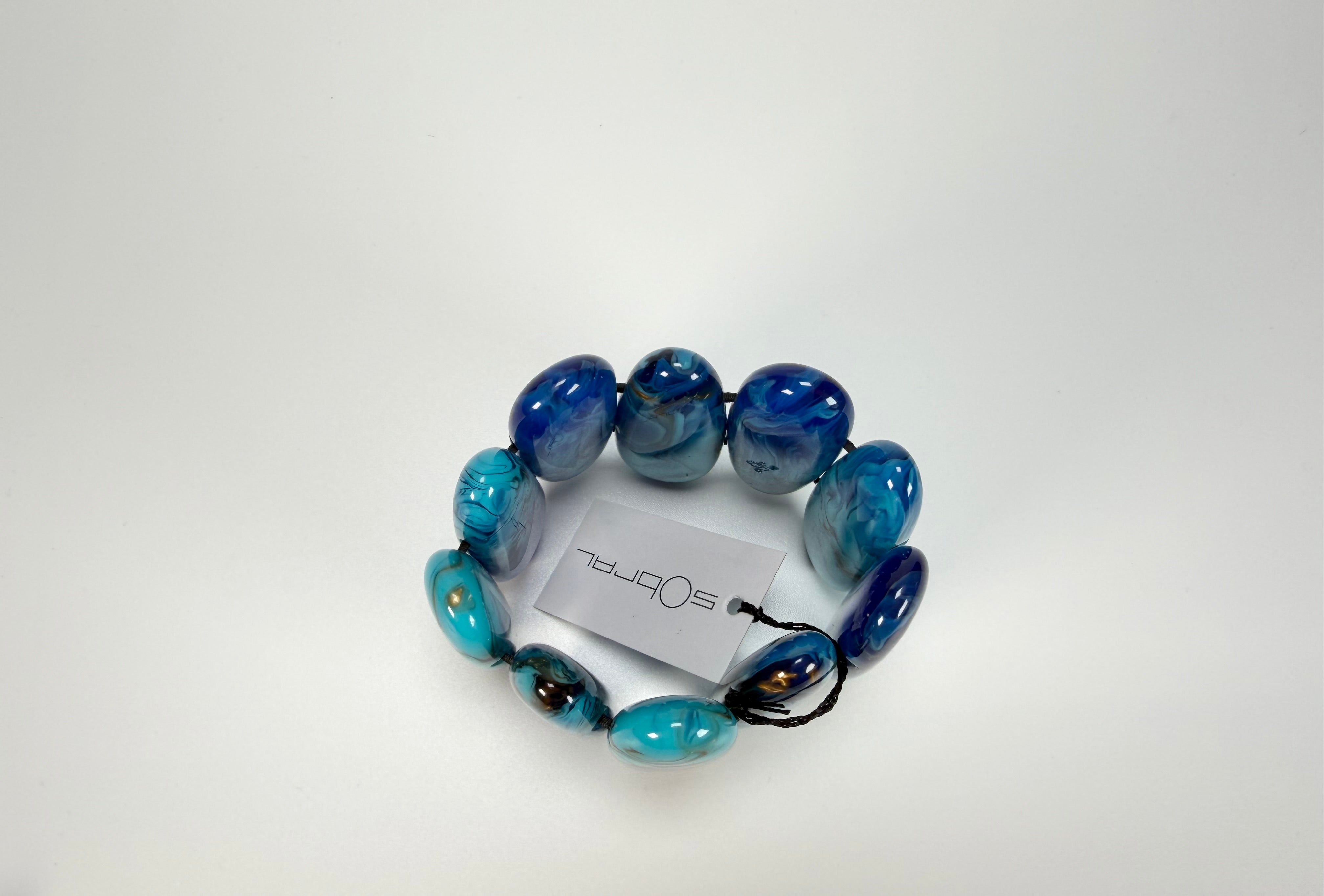 Sobral - Noite Estrelada "Leaf" Elasticated Resin Bracelet ( 005520 )