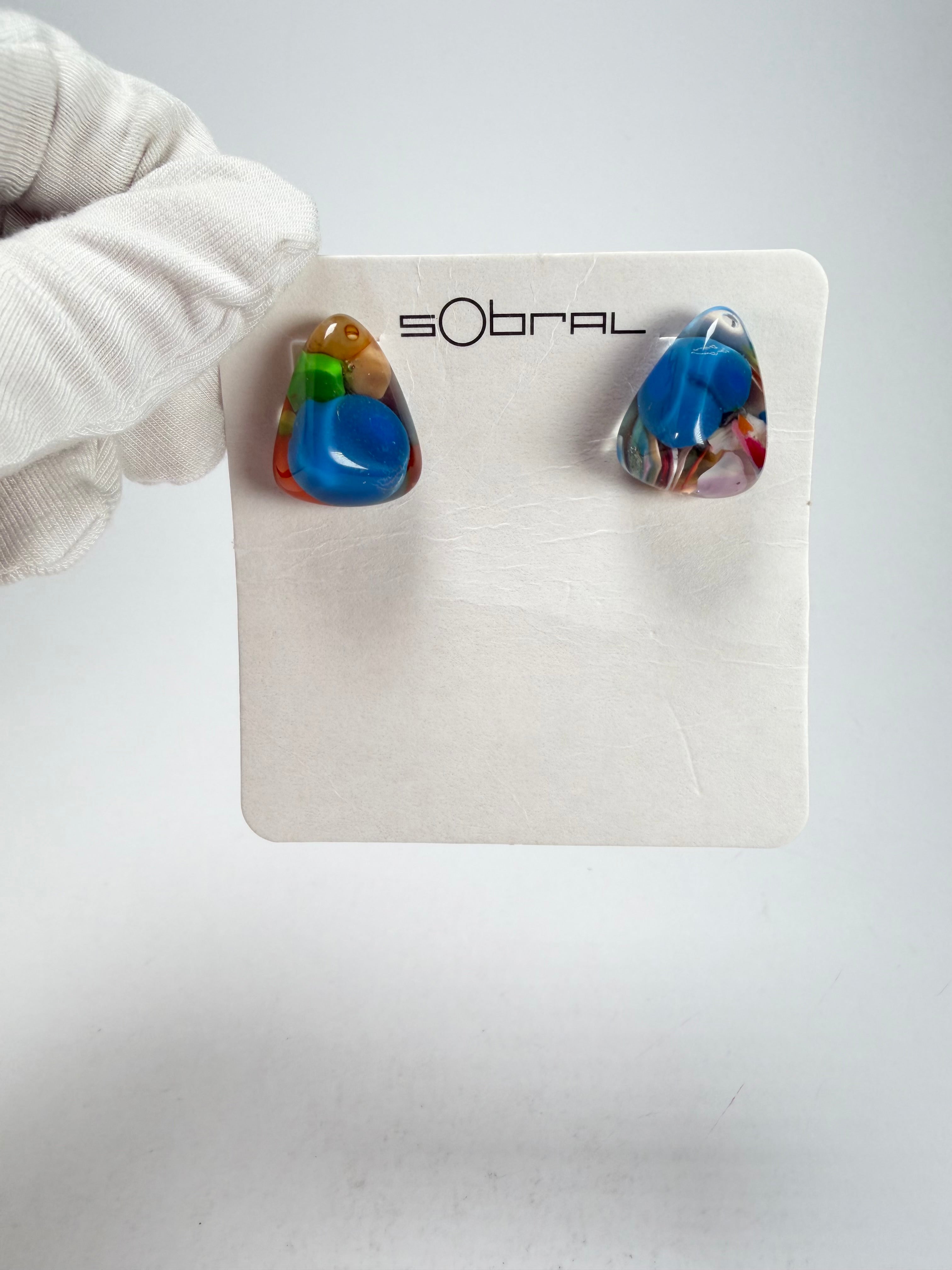 Sobral - Past Present "Pequeno Diamante" Resin Earrings ( 003600 )