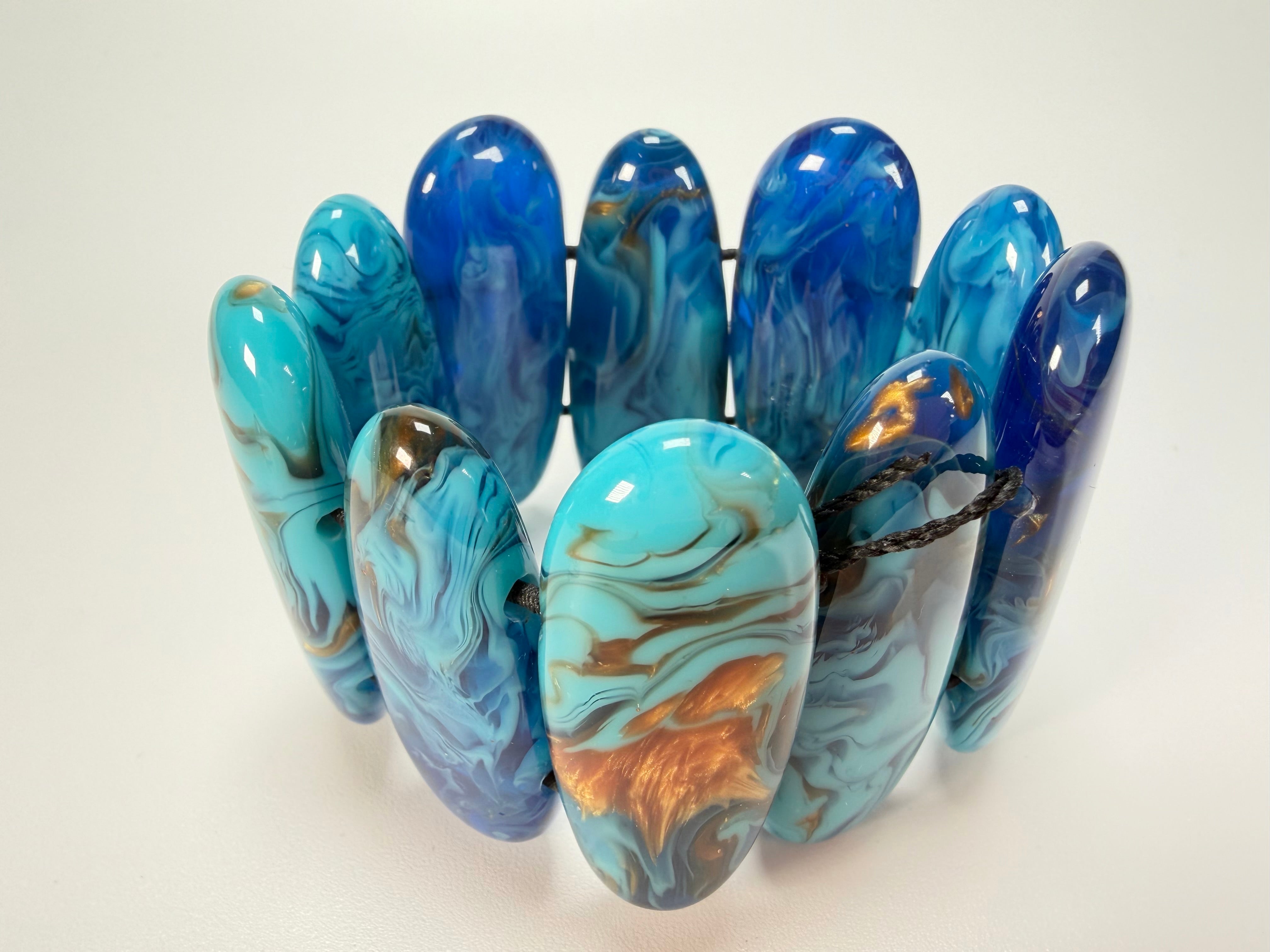 Sobral - Noite Estrelada "Leaf" Elasticated Resin Bracelet ( 005520 )