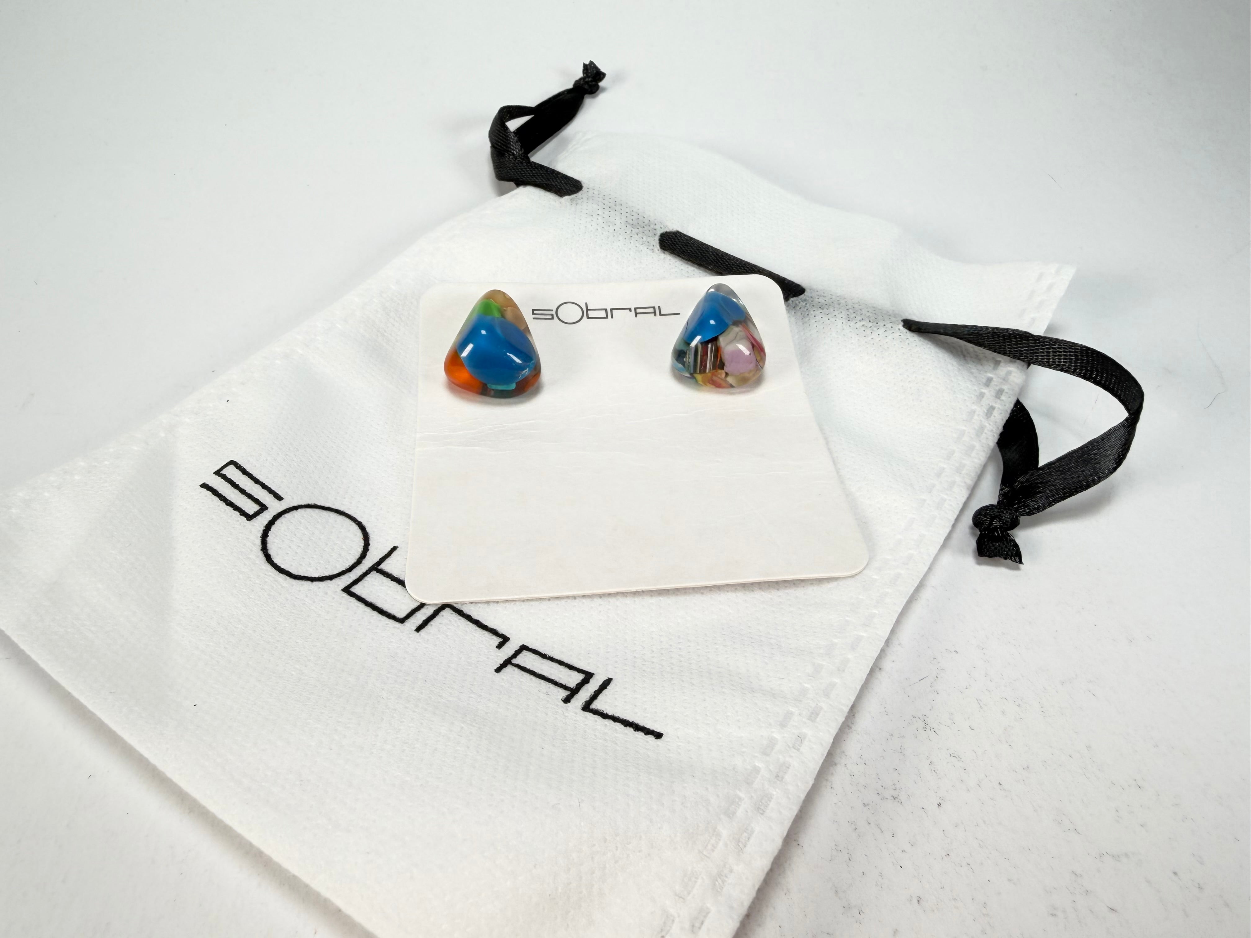 Sobral - Past Present "Pequeno Diamante" Resin Earrings ( 003600 )