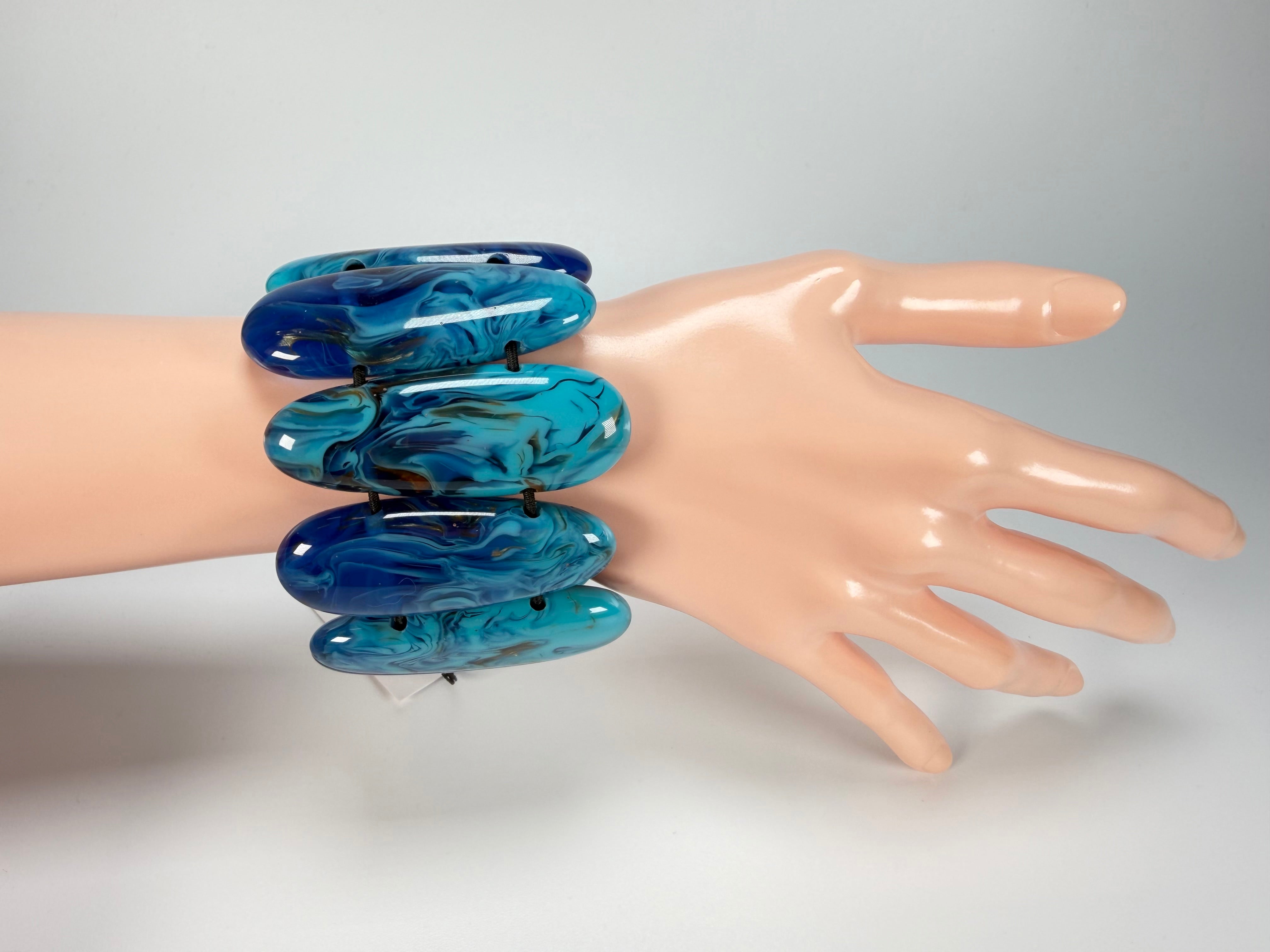 Sobral - Noite Estrelada "Leaf" Elasticated Resin Bracelet ( 005520 )
