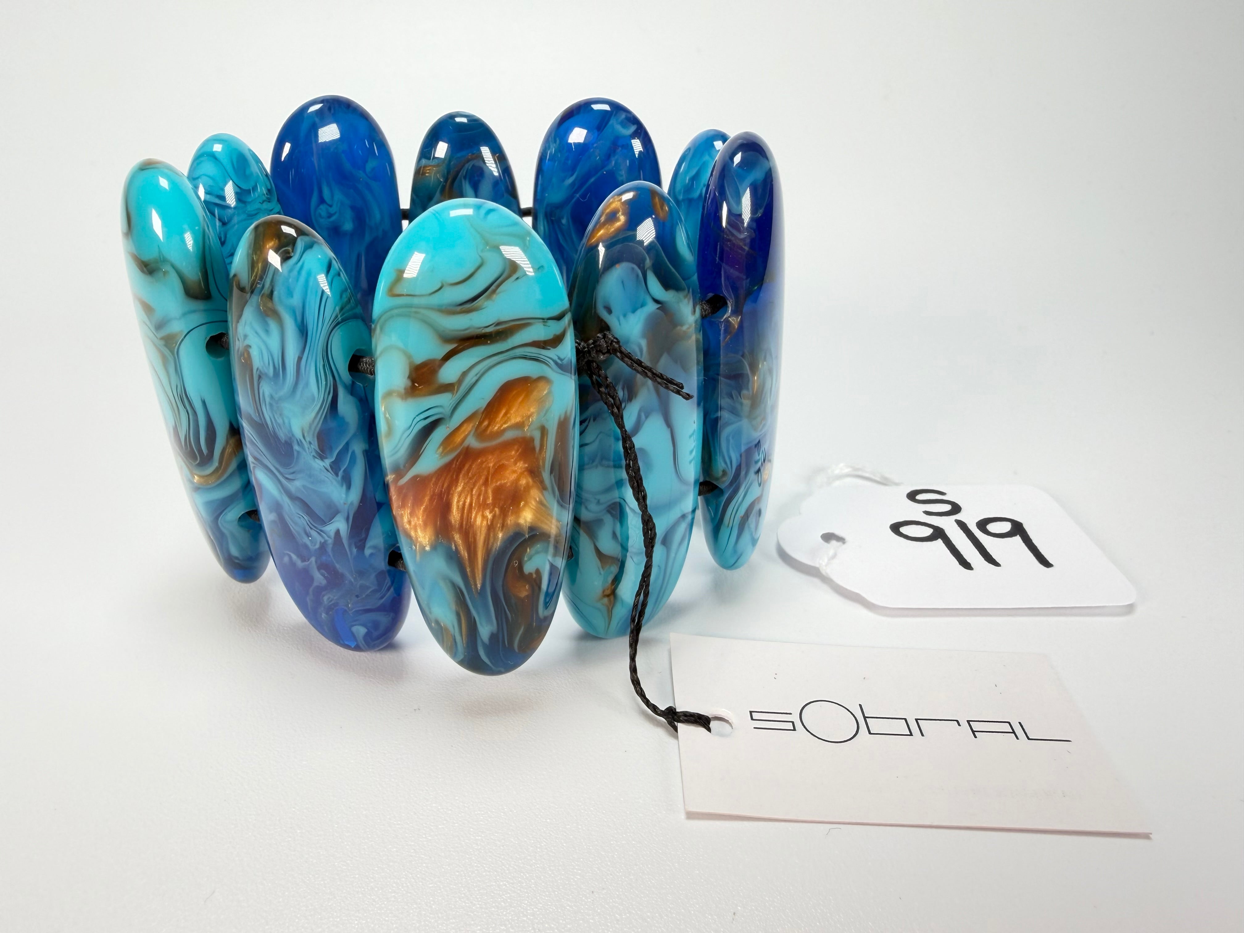 Sobral - Noite Estrelada "Leaf" Elasticated Resin Bracelet ( 005520 )
