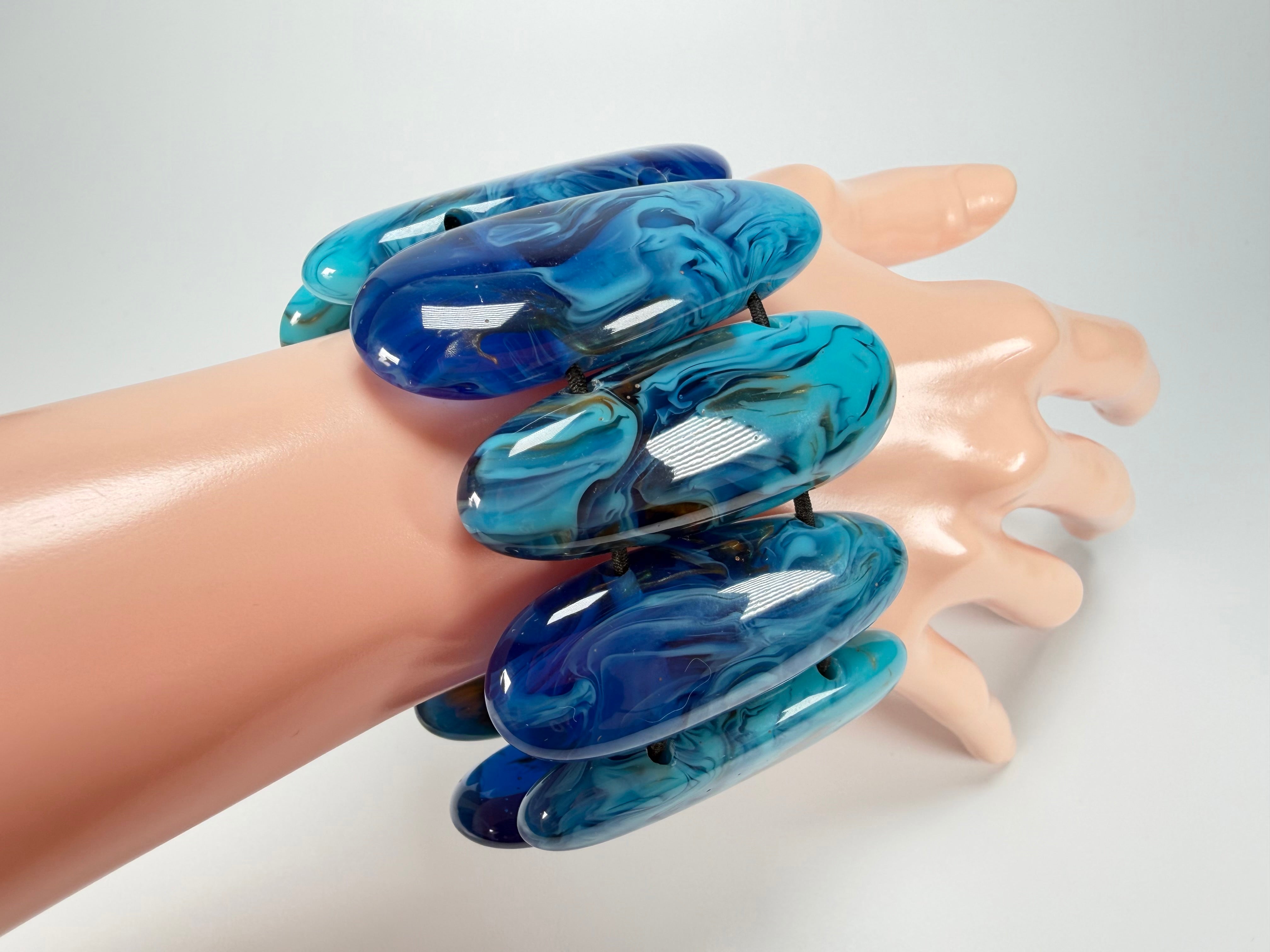 Sobral - Noite Estrelada "Leaf" Elasticated Resin Bracelet ( 005520 )