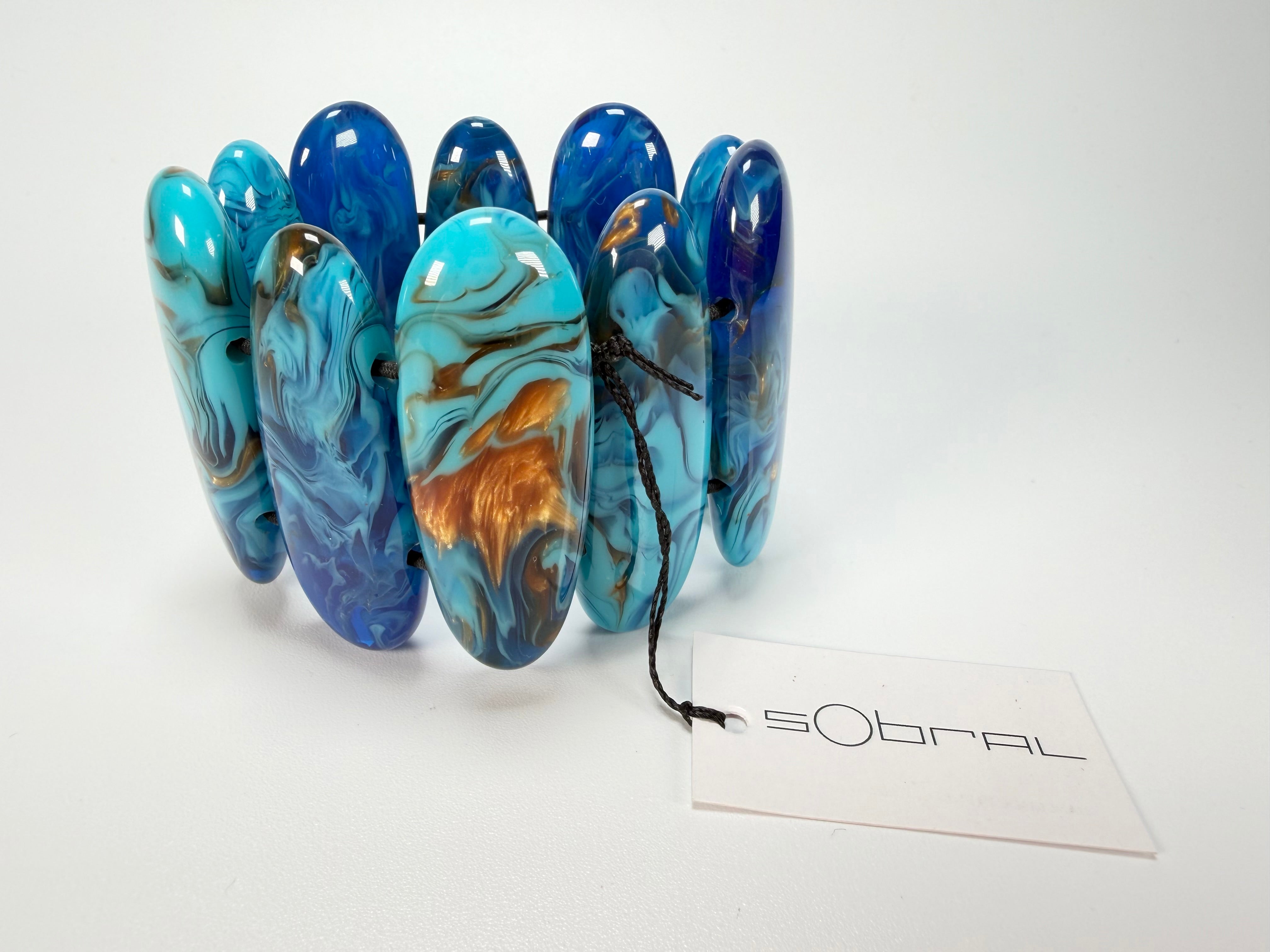 Sobral - Noite Estrelada "Leaf" Elasticated Resin Bracelet ( 005520 )