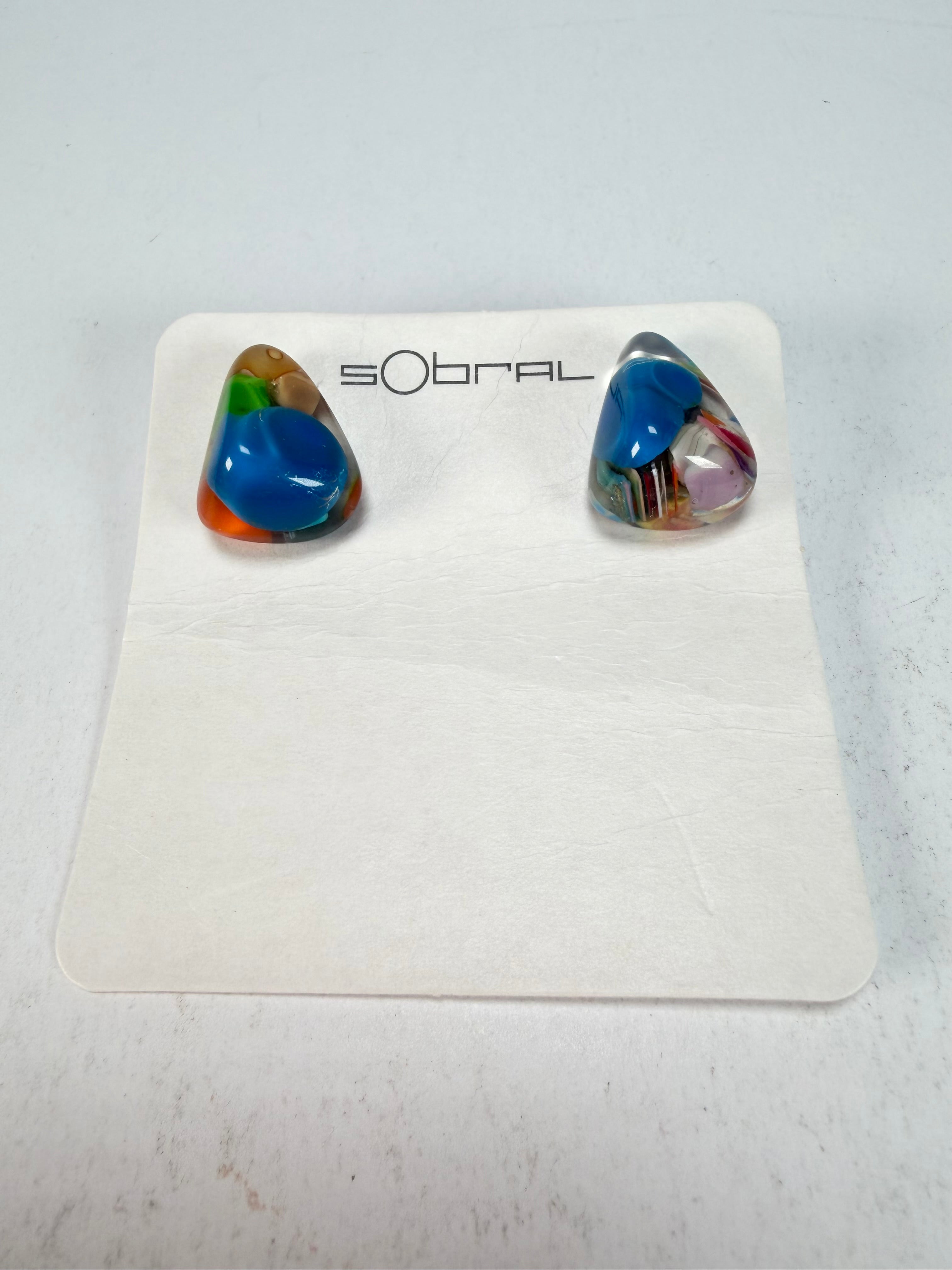 Sobral - Past Present "Pequeno Diamante" Resin Earrings ( 003600 )