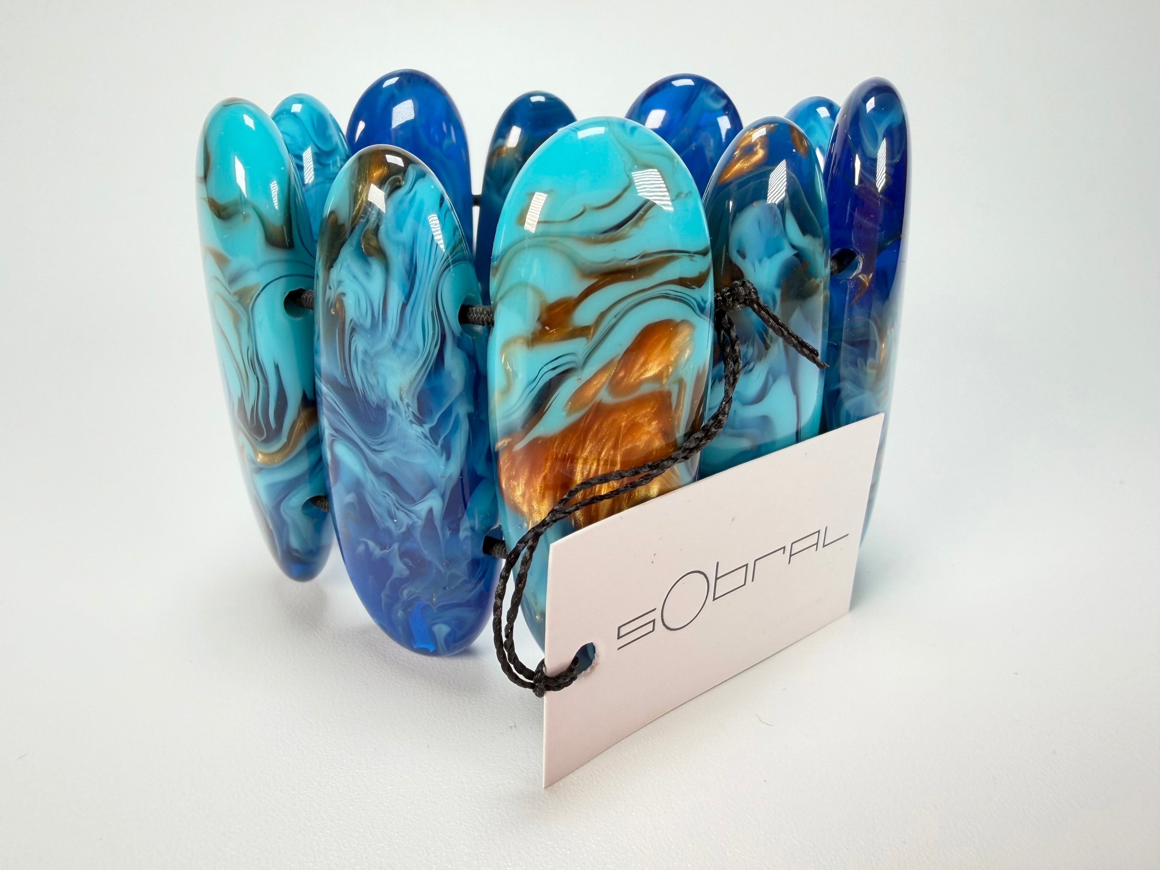 Sobral - Noite Estrelada "Leaf" Elasticated Resin Bracelet ( 005520 )