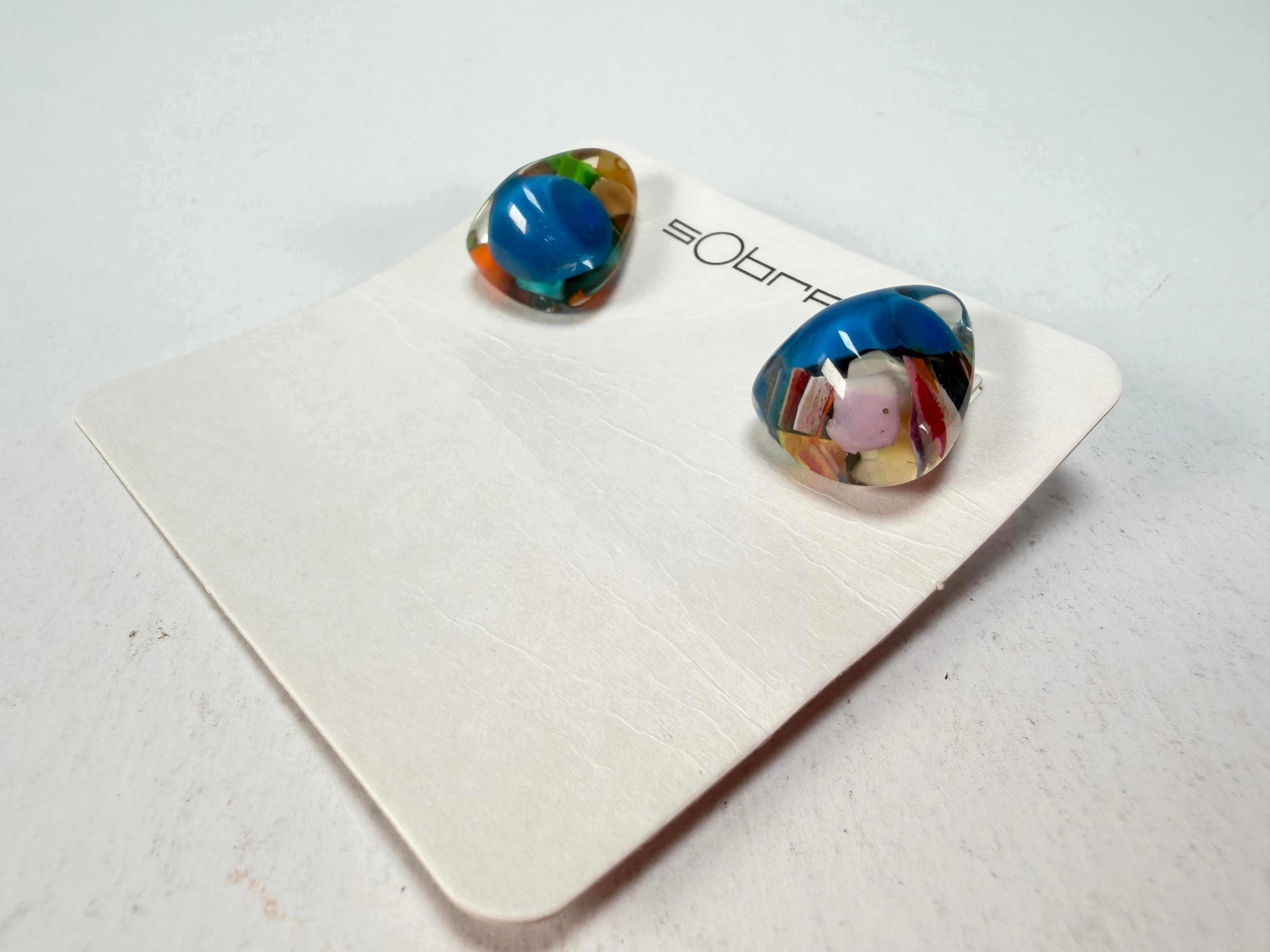 Sobral - Past Present "Pequeno Diamante" Resin Earrings ( 003600 )