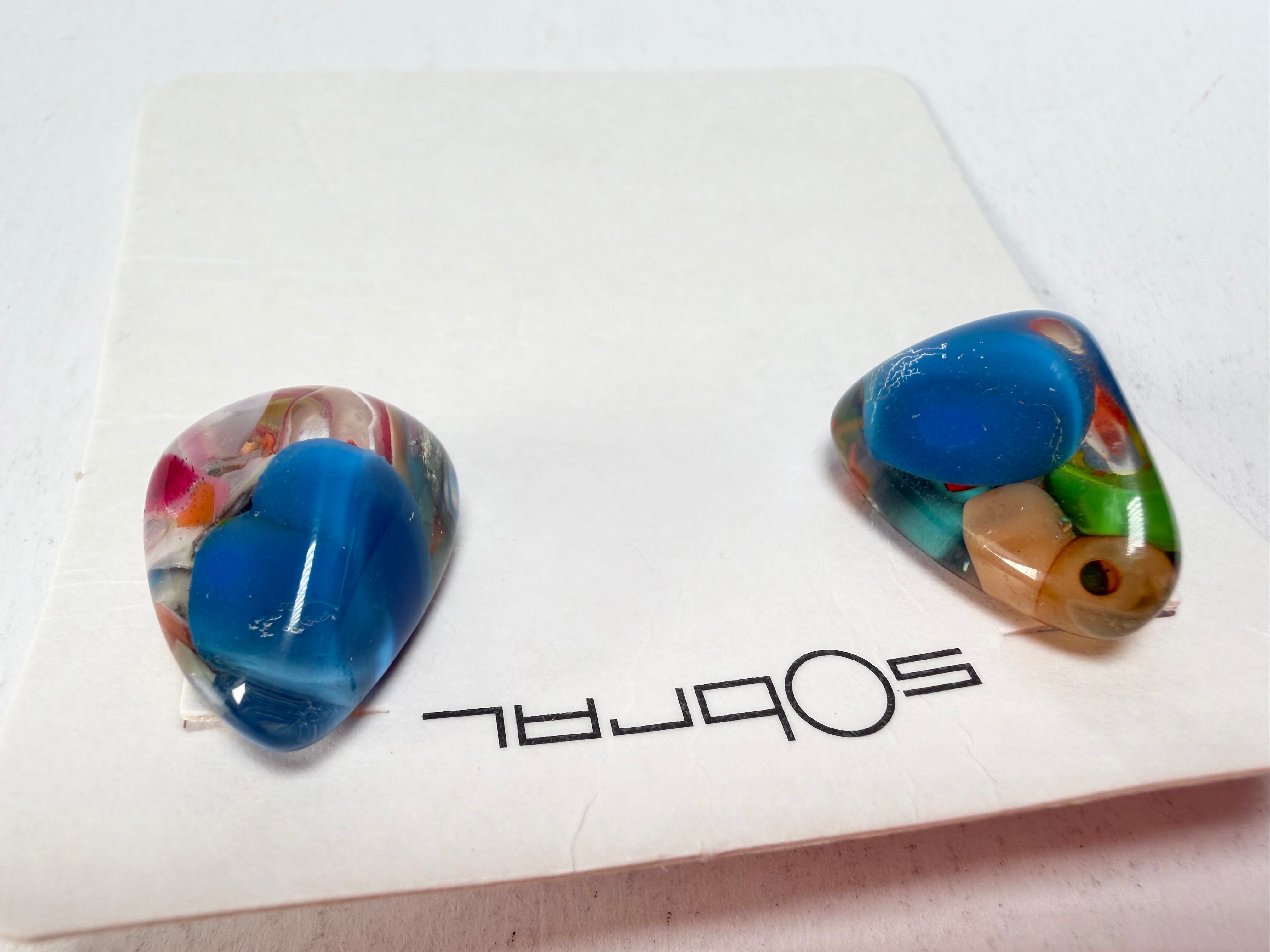 Sobral - Past Present "Pequeno Diamante" Resin Earrings ( 003600 )