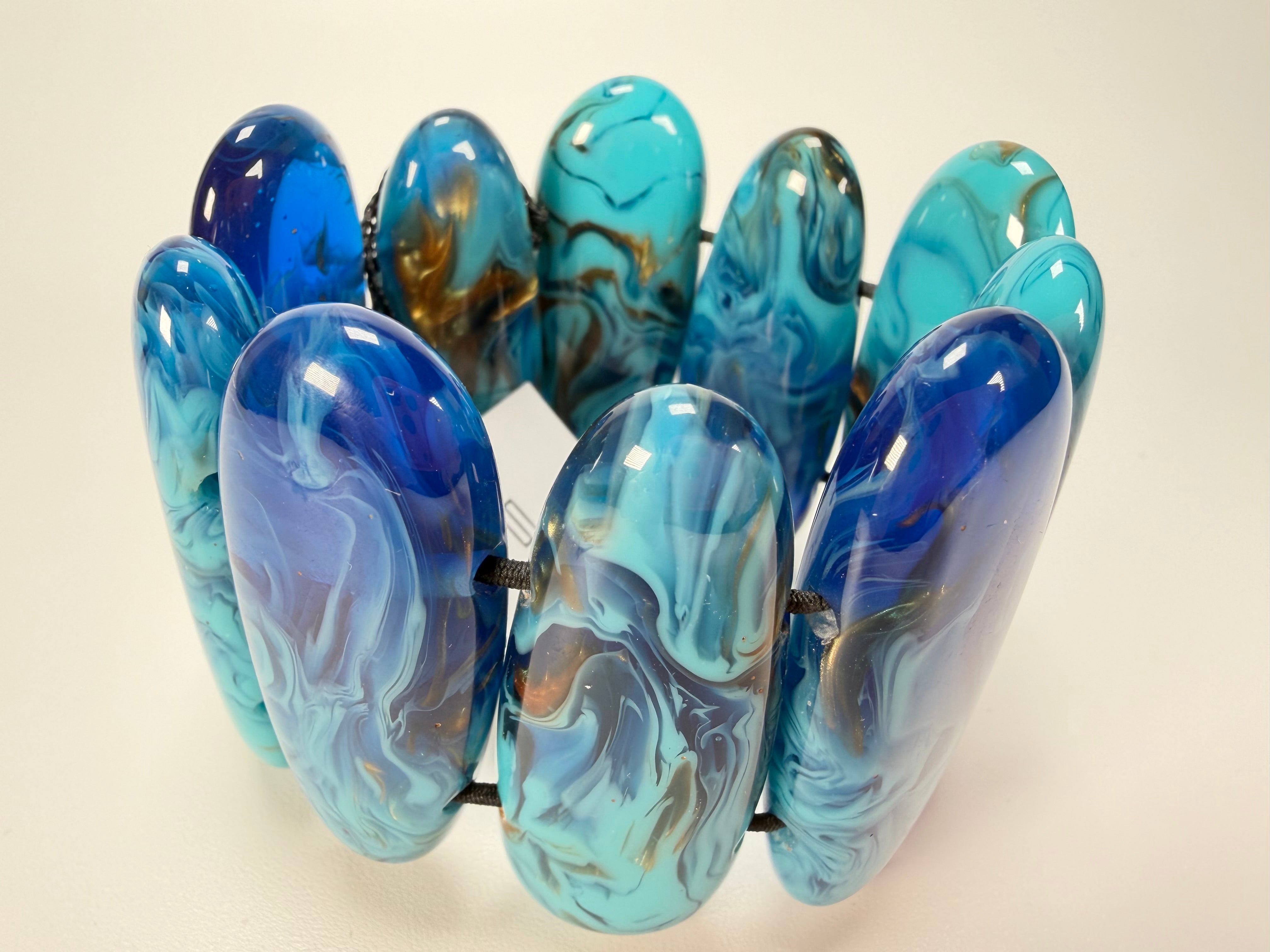 Sobral - Noite Estrelada "Leaf" Elasticated Resin Bracelet ( 005520 )