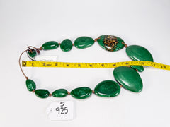 Sobral - Metalique Orlando "Carcassonne" Green Resin Necklace ( 004241 )