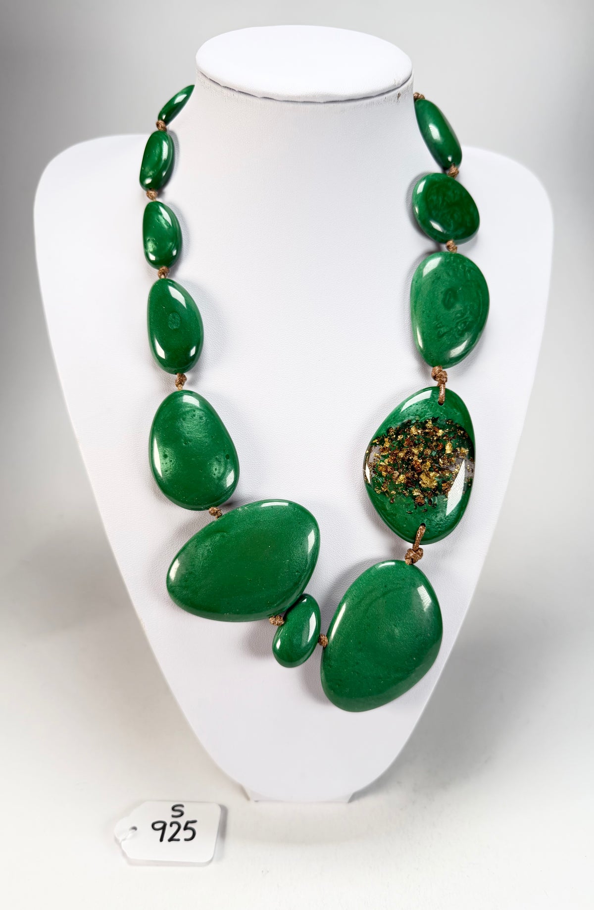 Sobral - Metalique Orlando "Carcassonne" Green Resin Necklace ( 004241 )