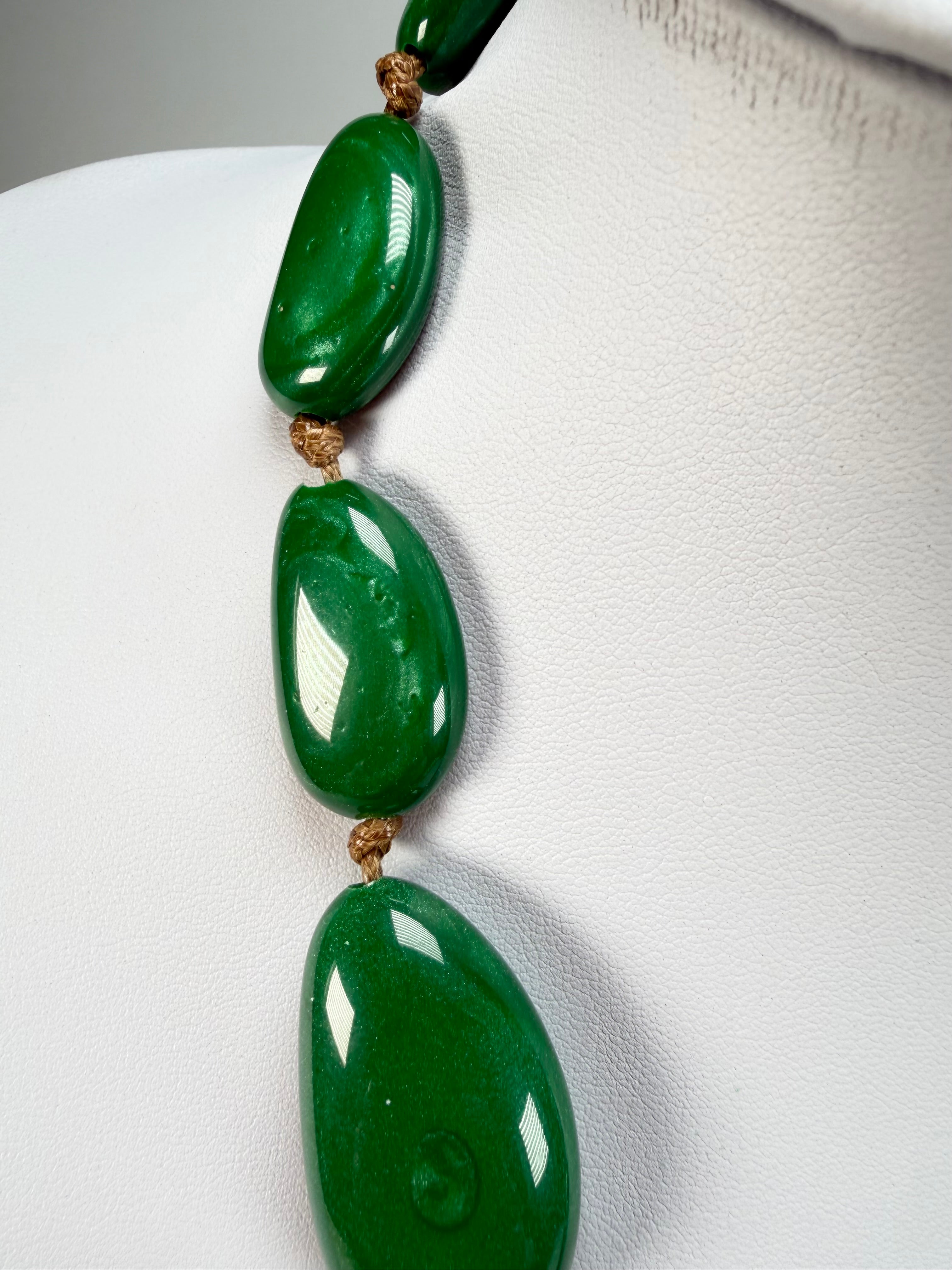 Sobral - Metalique Orlando "Carcassonne" Green Resin Necklace ( 004241 )
