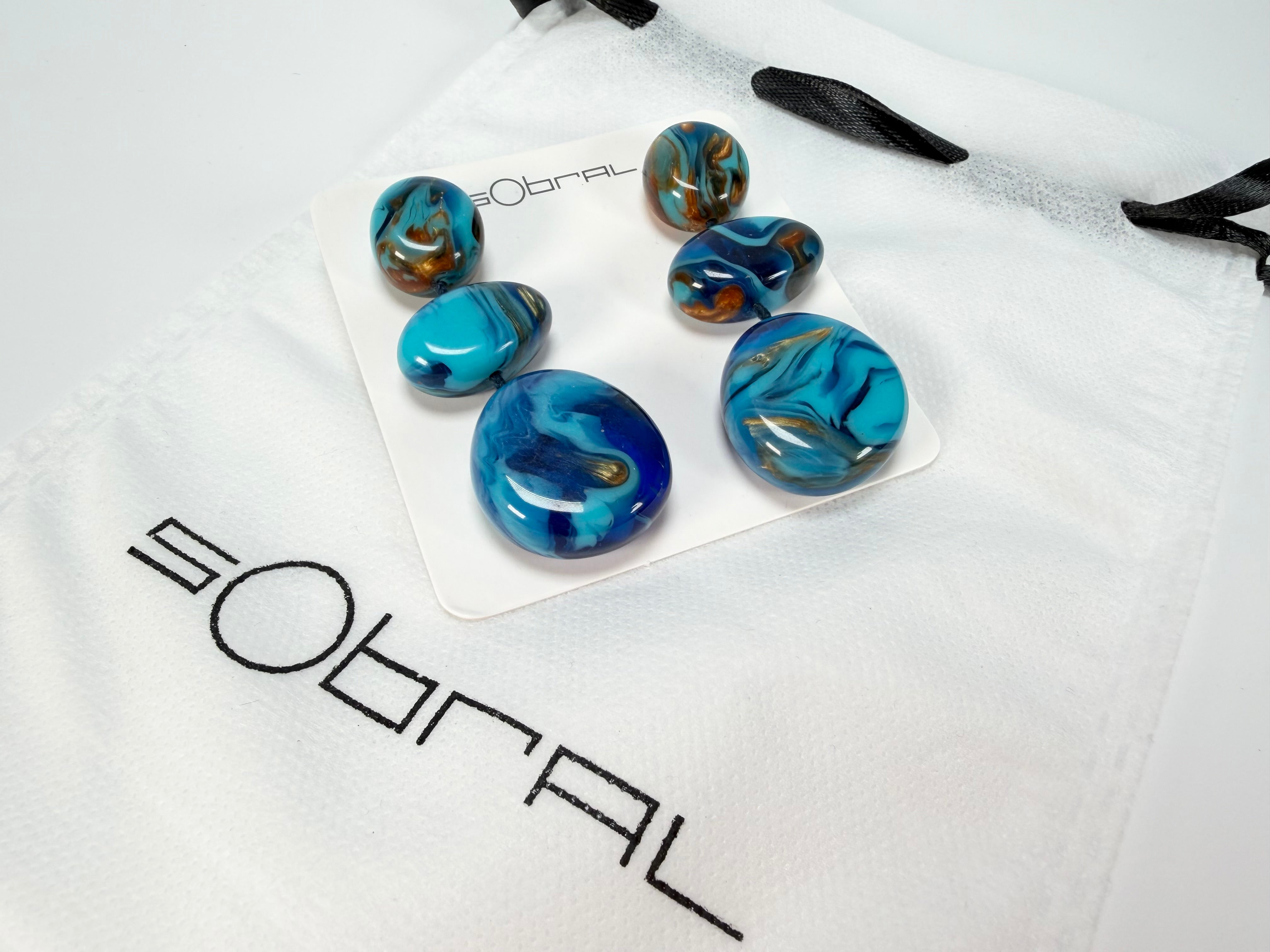 Sobral - Noite Estrelada "Arles" Resin Earrings ( 005545 )