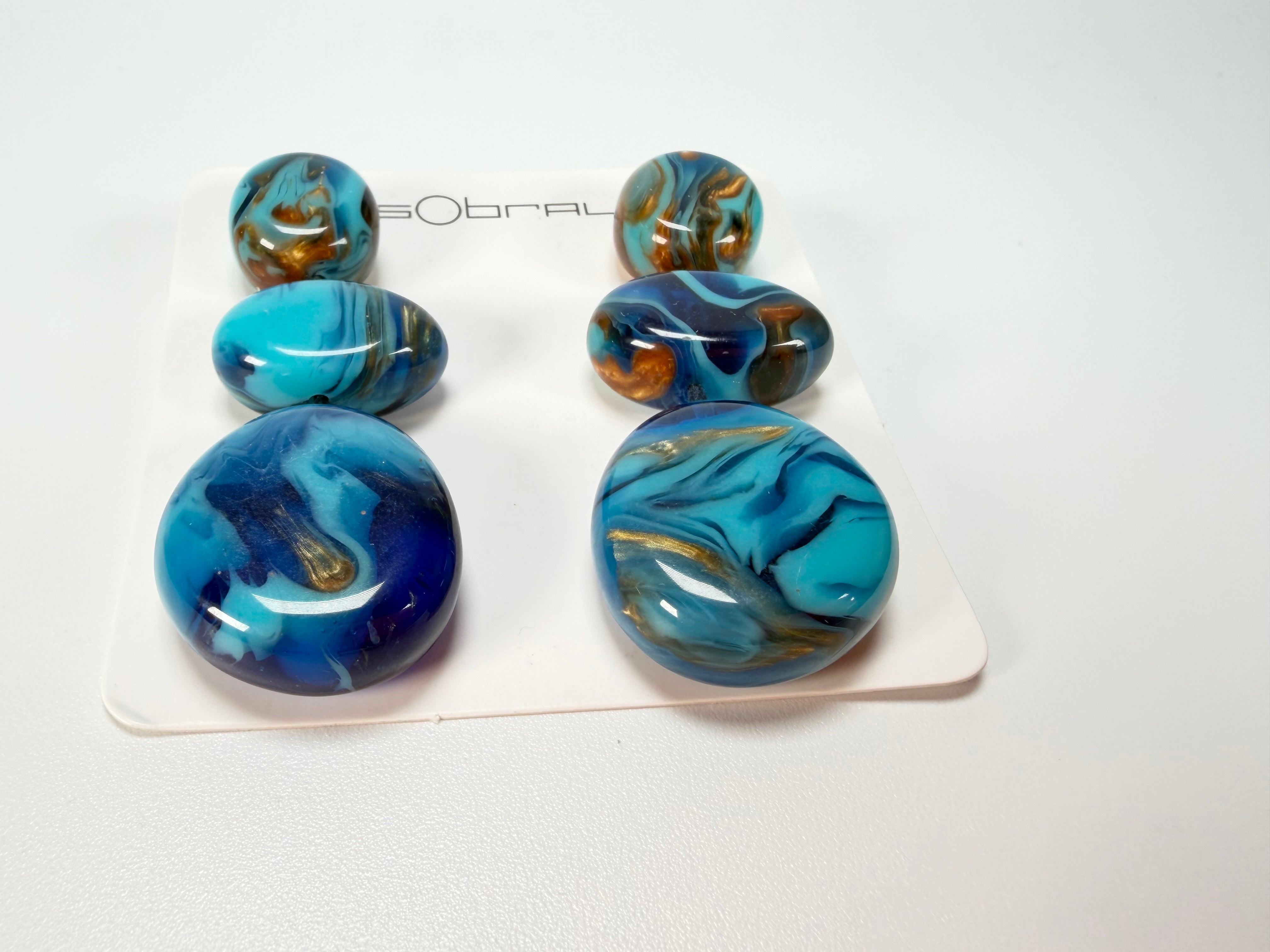 Sobral - Noite Estrelada "Arles" Resin Earrings ( 005545 )