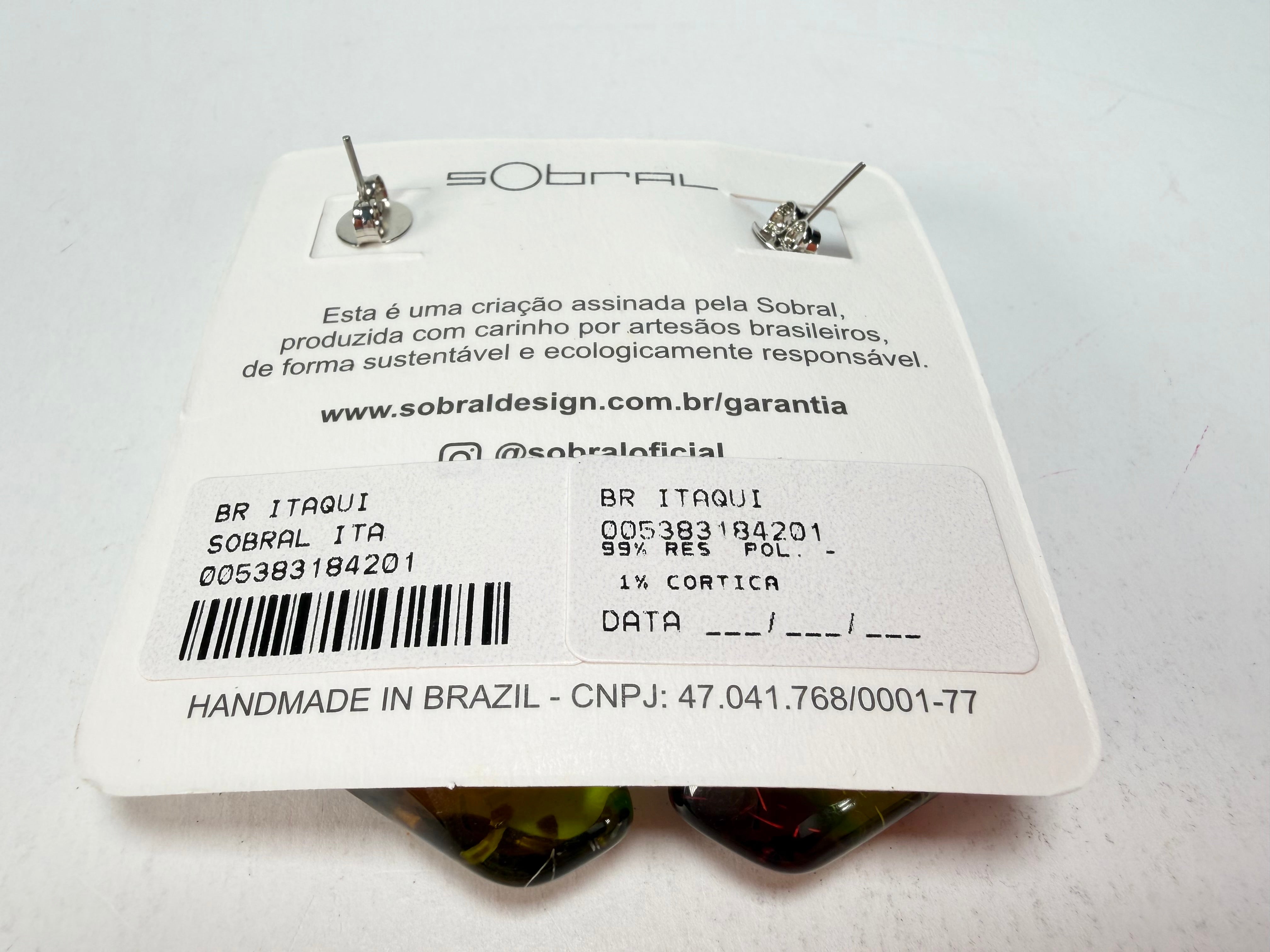 Sobral - Sobralita "Itaqui" Resin Earrings ( 005383 )