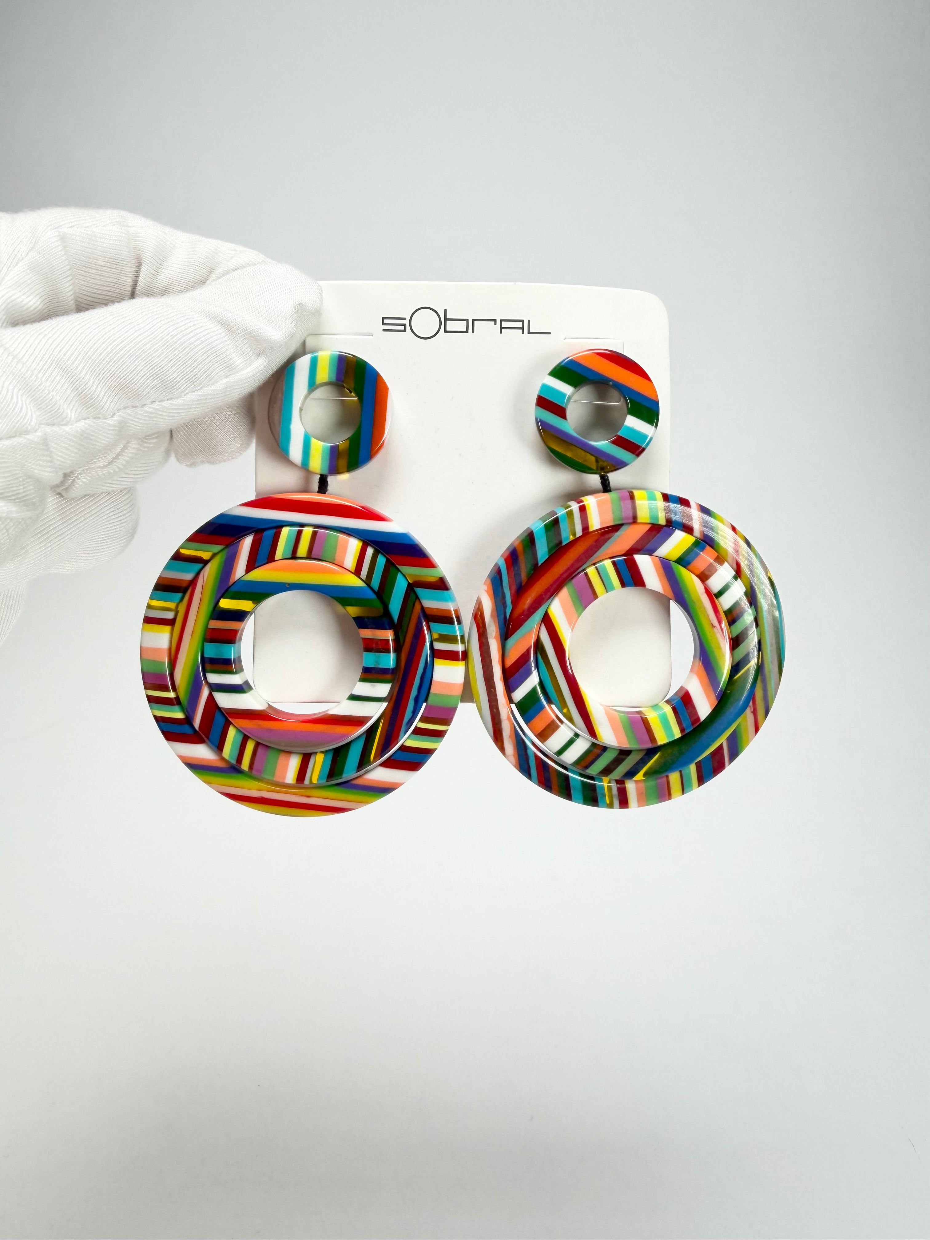 Sobral - Pop Art "Modernismo" Resin Earrings ( 004892 )