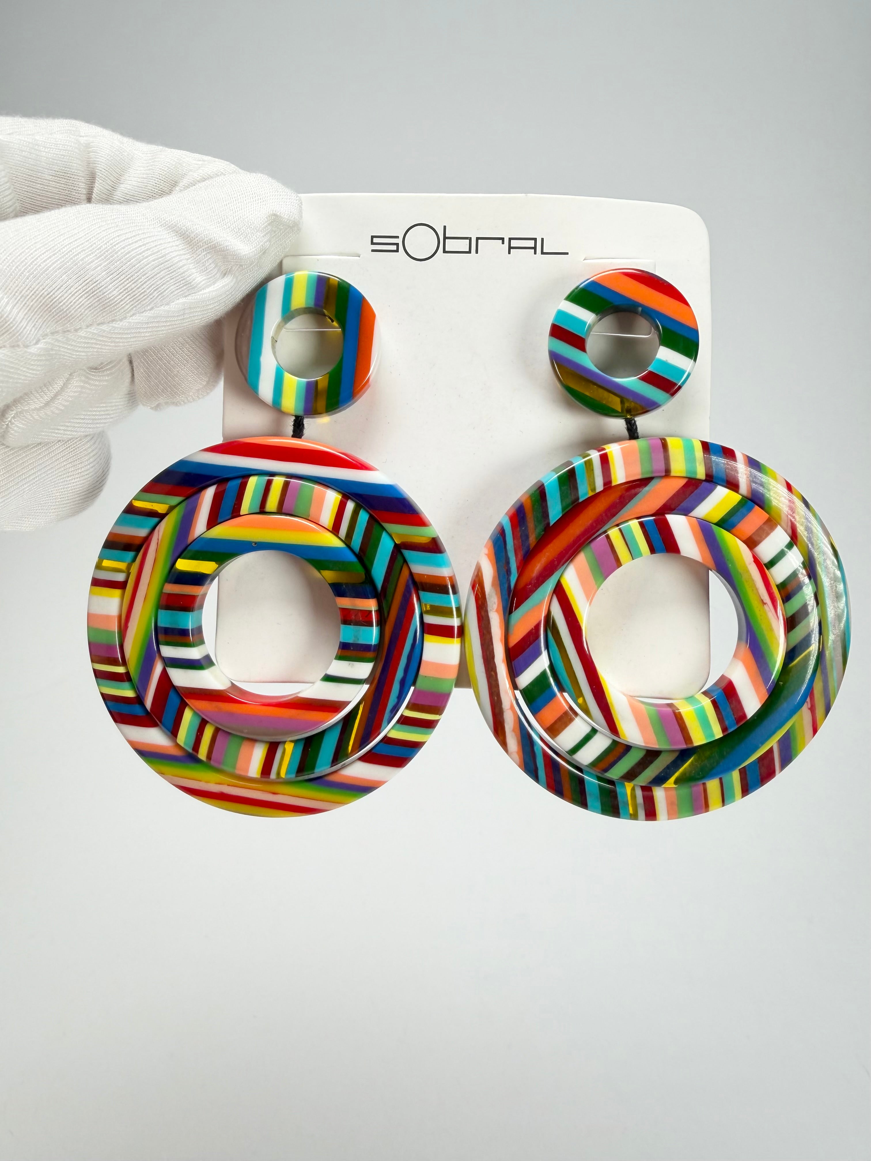 Sobral - Pop Art "Modernismo" Resin Earrings ( 004892 )