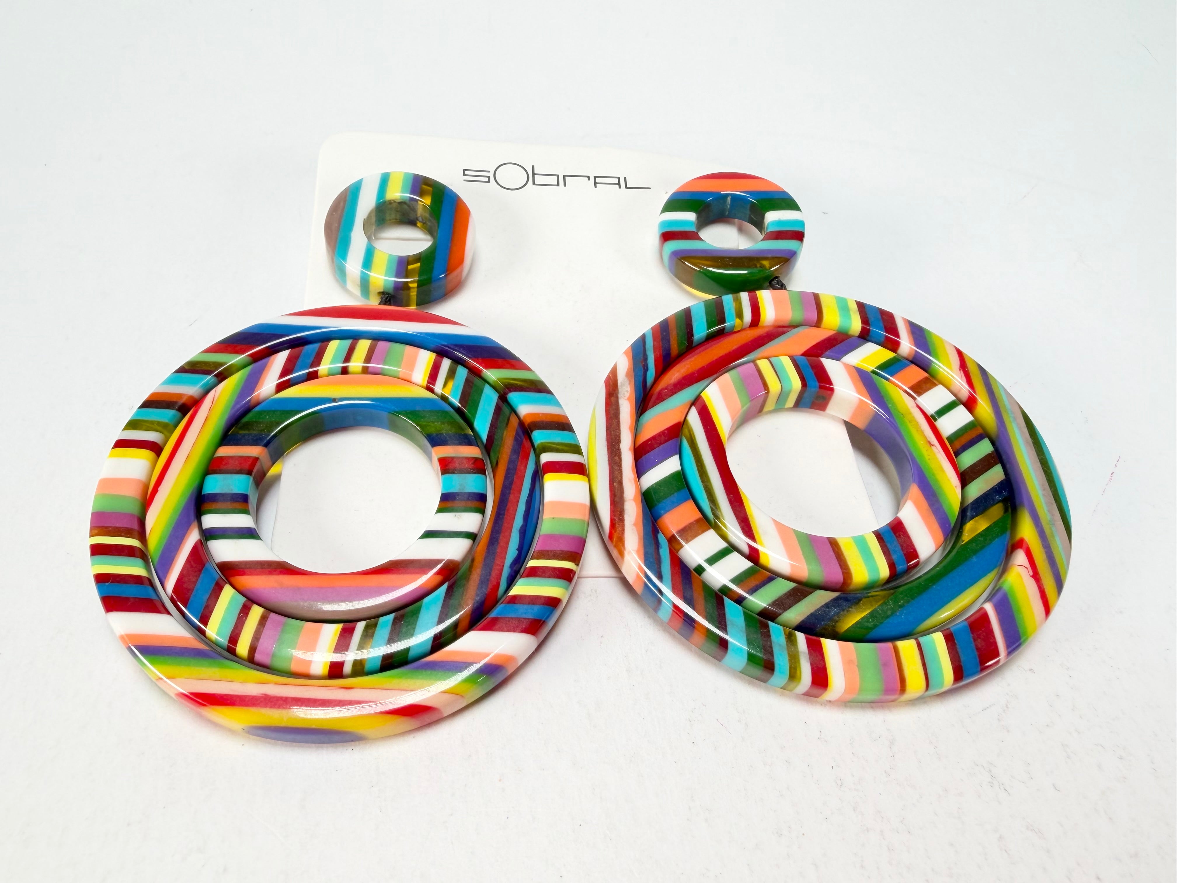 Sobral - Pop Art "Modernismo" Resin Earrings ( 004892 )