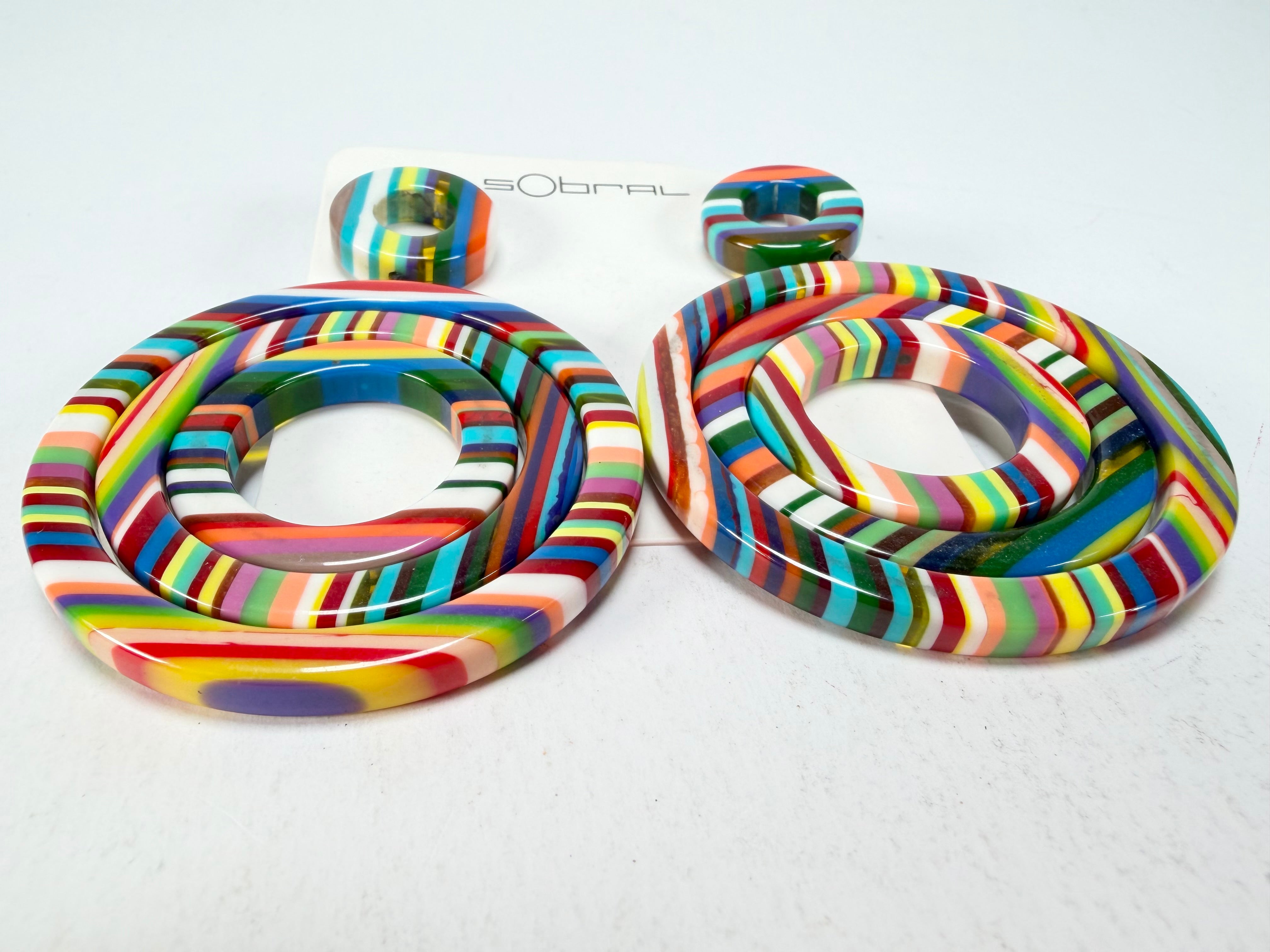 Sobral - Pop Art "Modernismo" Resin Earrings ( 004892 )