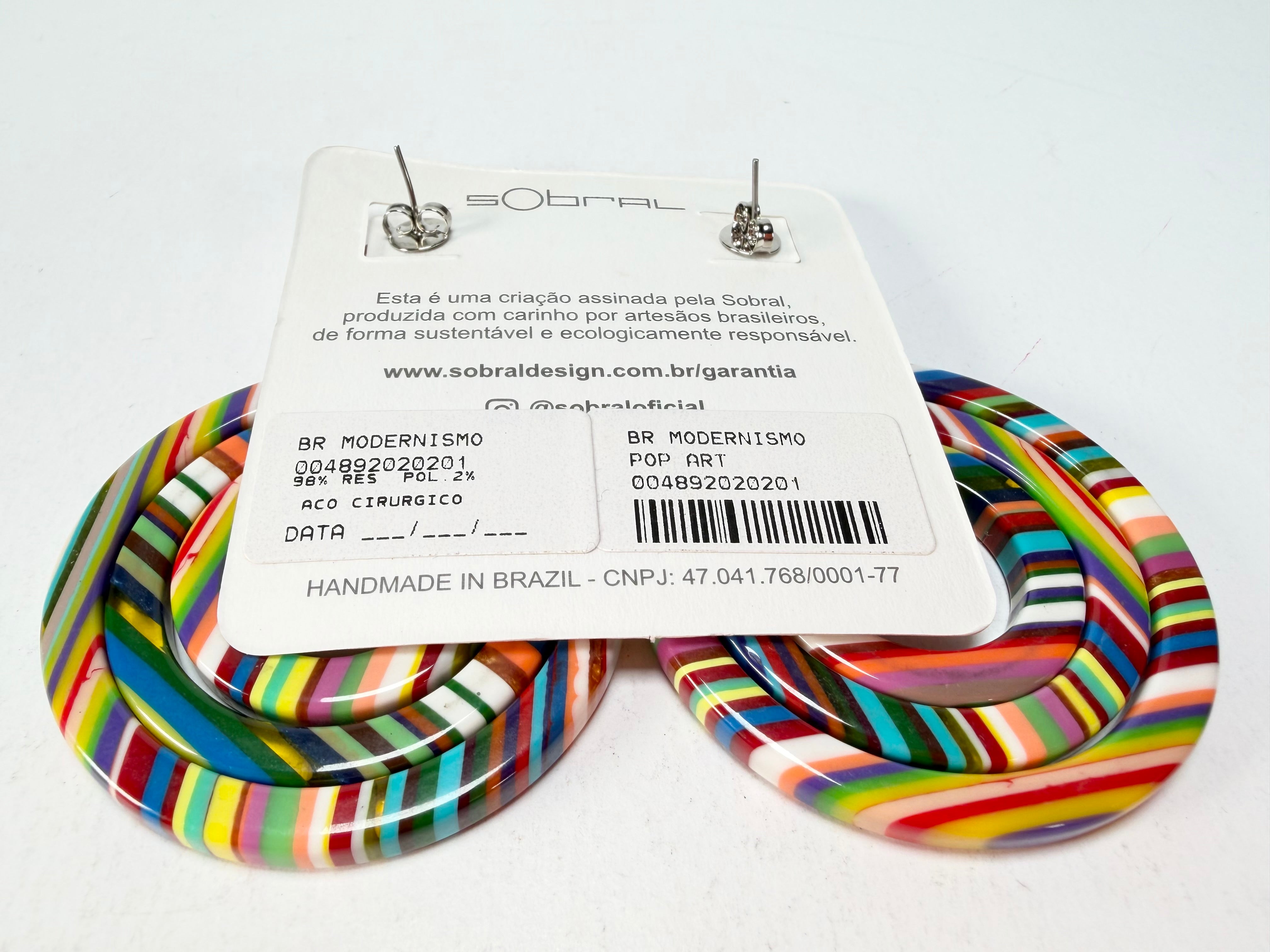 Sobral - Pop Art "Modernismo" Resin Earrings ( 004892 )