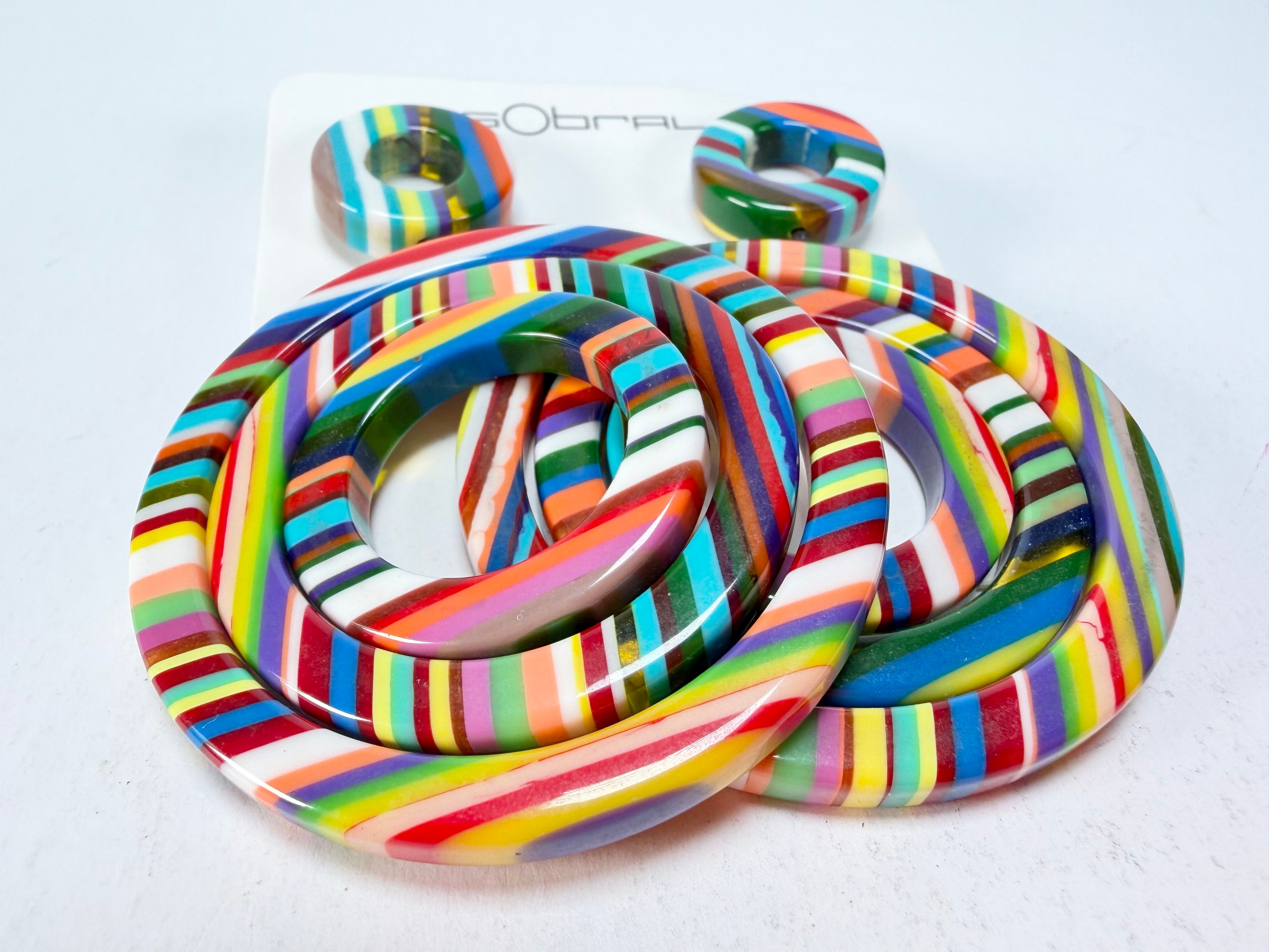 Sobral - Pop Art "Modernismo" Resin Earrings ( 004892 )