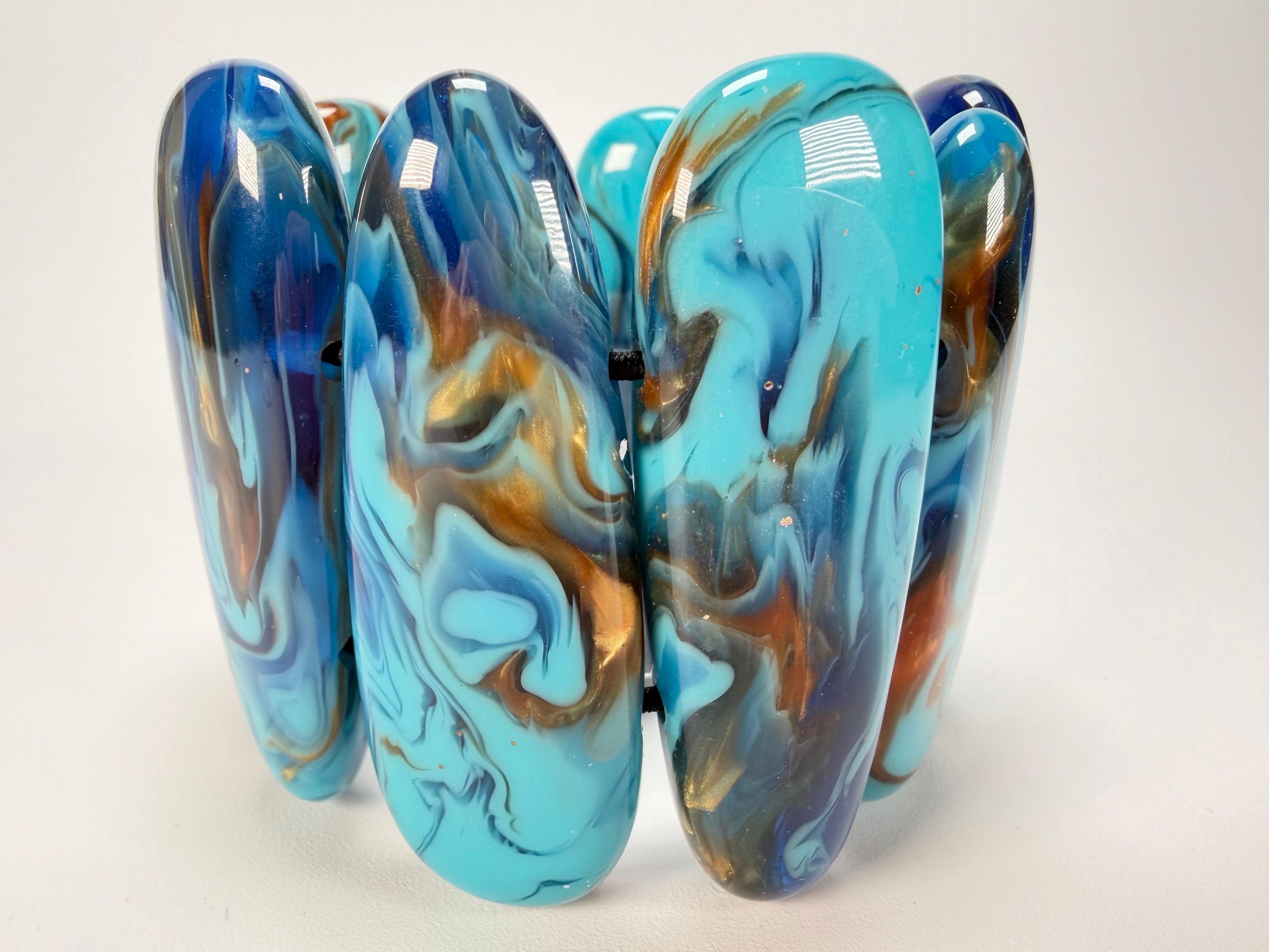 Sobral - Noite Estrelada "Leaf" Elasticated Resin Bracelet ( 005520 )