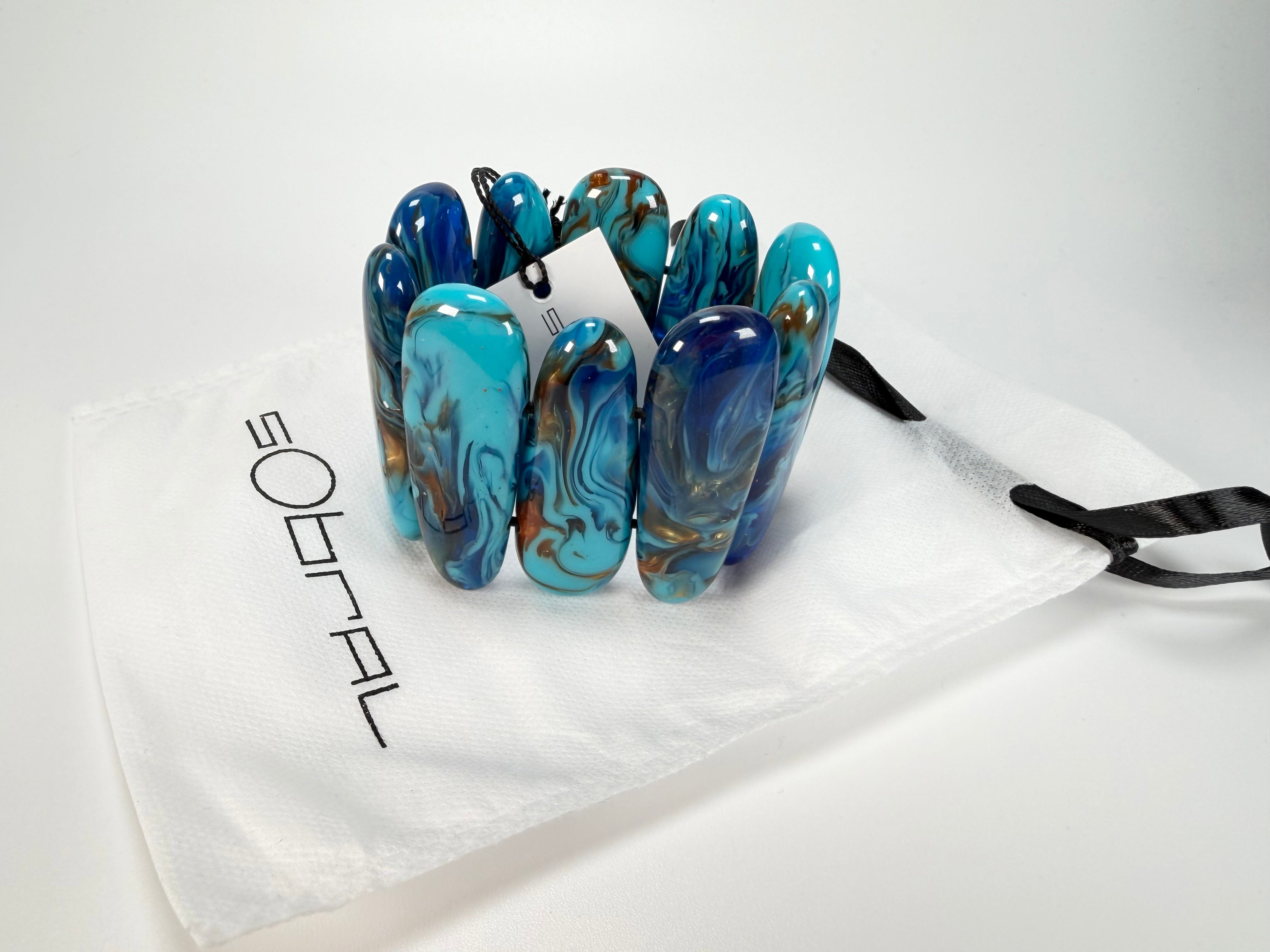 Sobral - Noite Estrelada "Leaf" Elasticated Resin Bracelet ( 005520 )