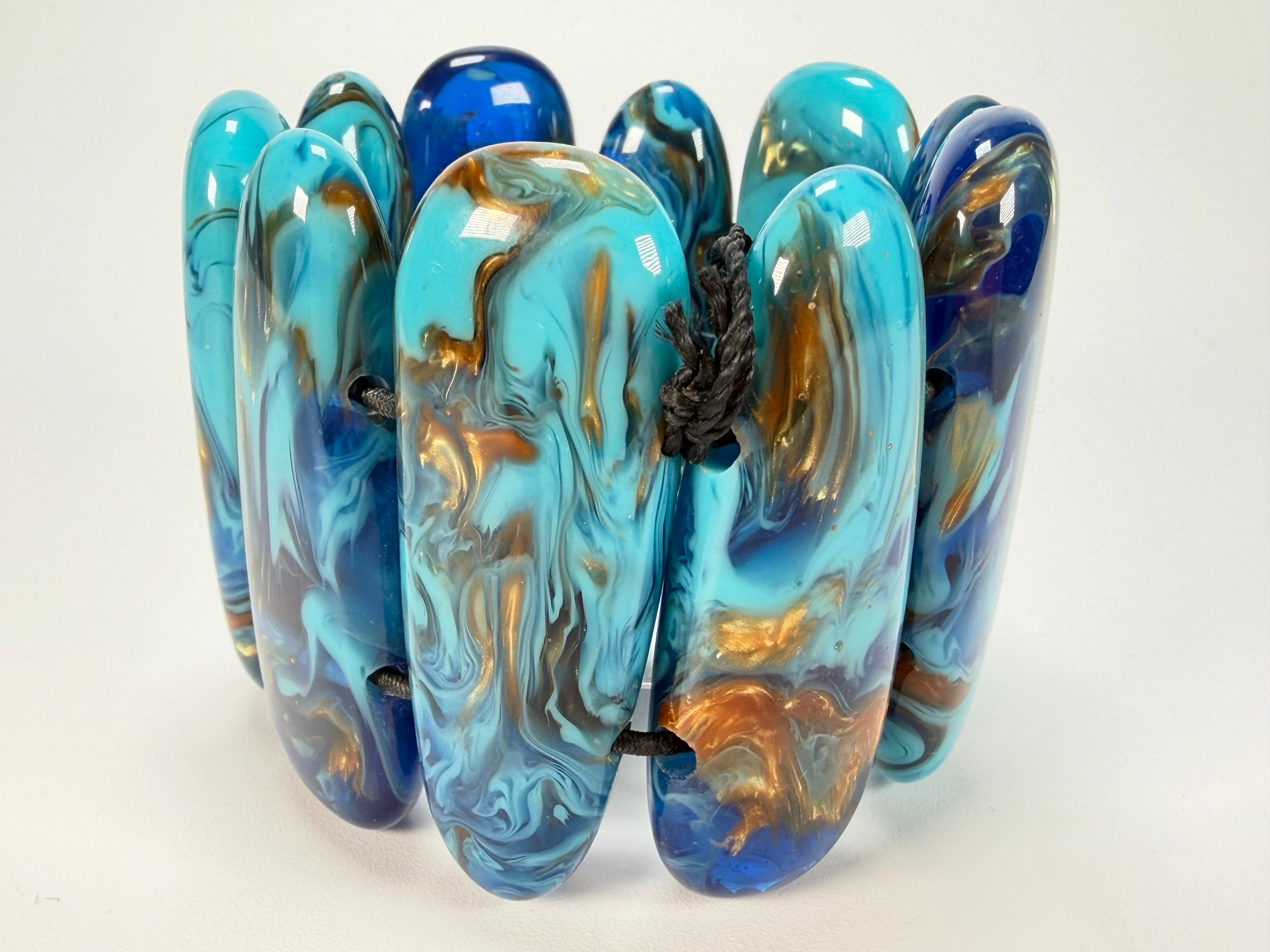 Sobral - Noite Estrelada "Leaf" Elasticated Resin Bracelet ( 005520 )