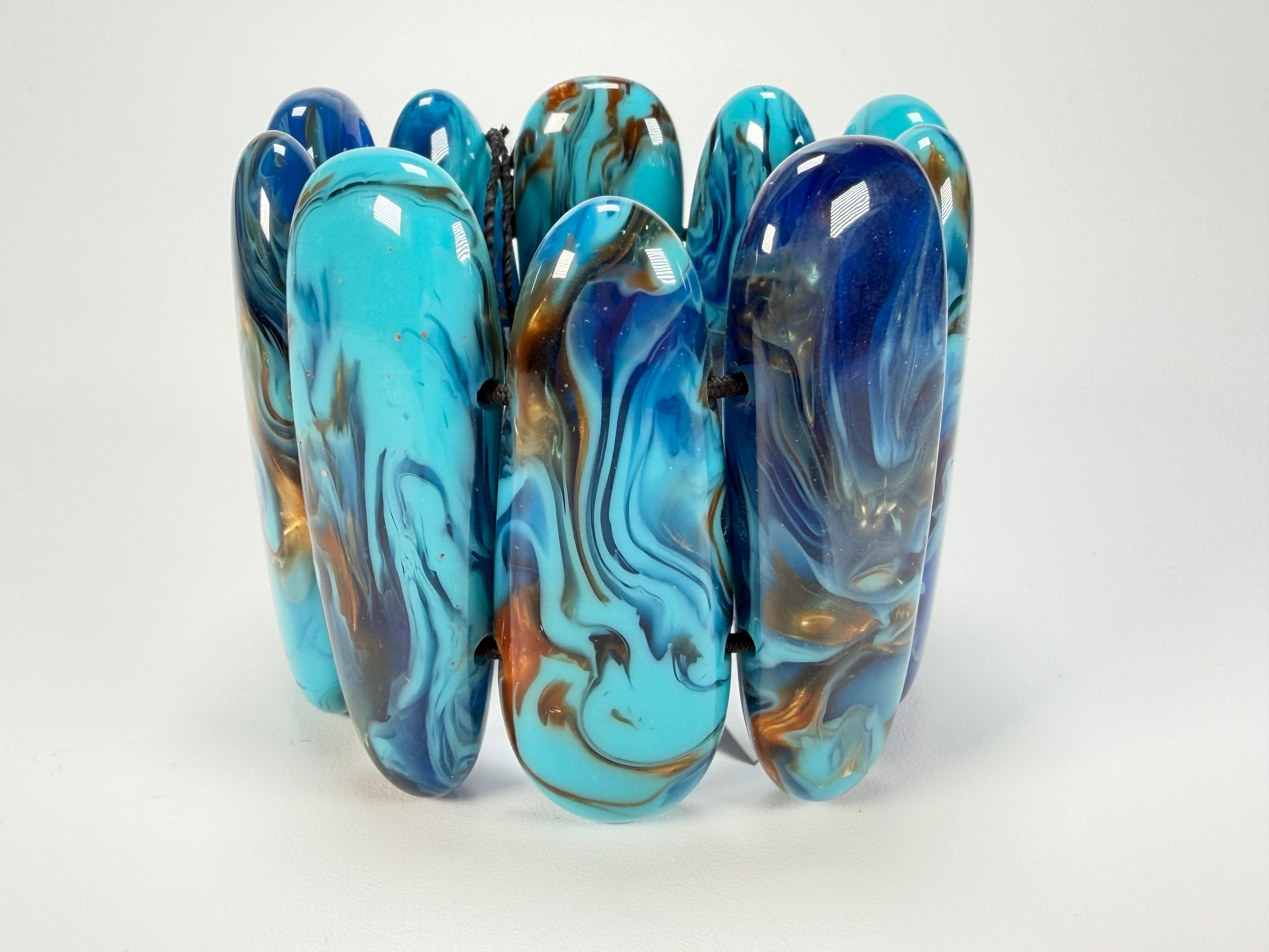 Sobral - Noite Estrelada "Leaf" Elasticated Resin Bracelet ( 005520 )