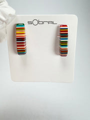 Sobral - Pop Art "Guarani" Resin Earrings ( 004858 )