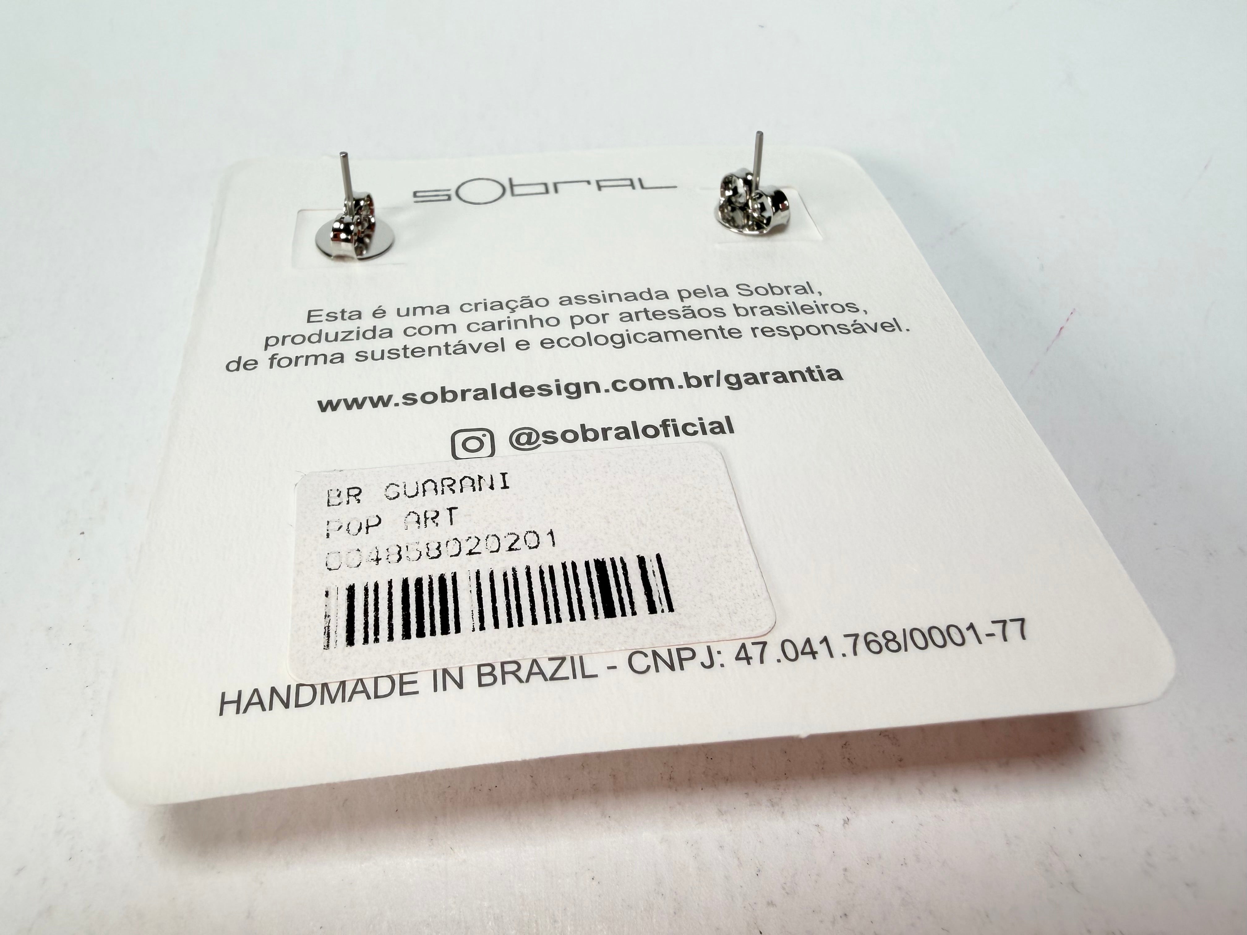 Sobral - Pop Art "Guarani" Resin Earrings ( 004858 )