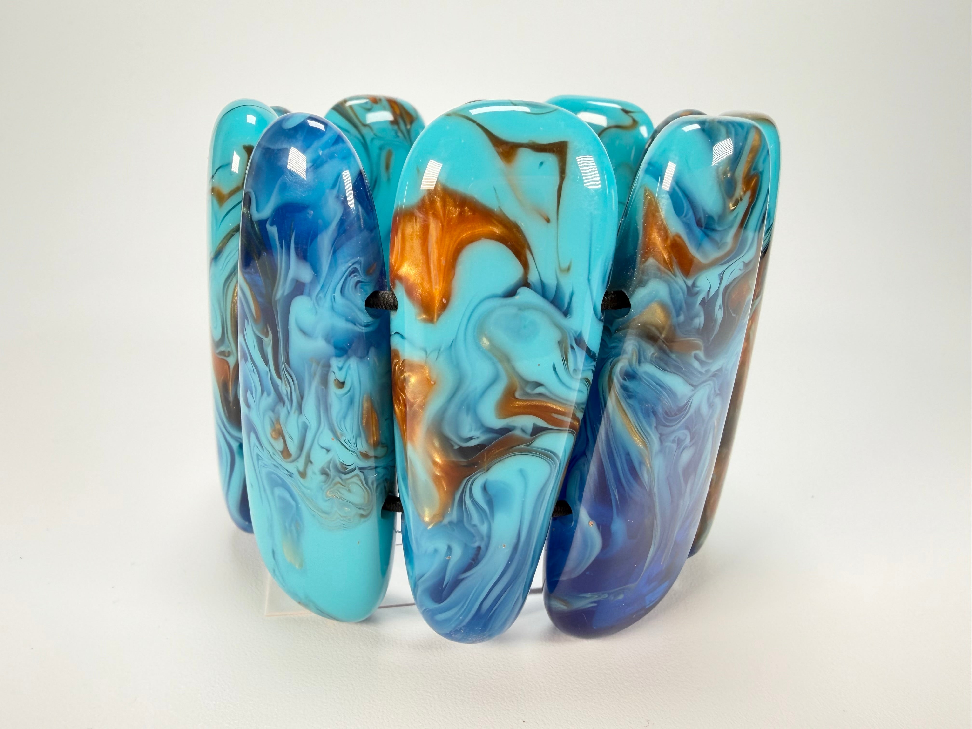 Sobral - Noite Estrelada "Leaf" Elasticated Resin Bracelet ( 005520 )