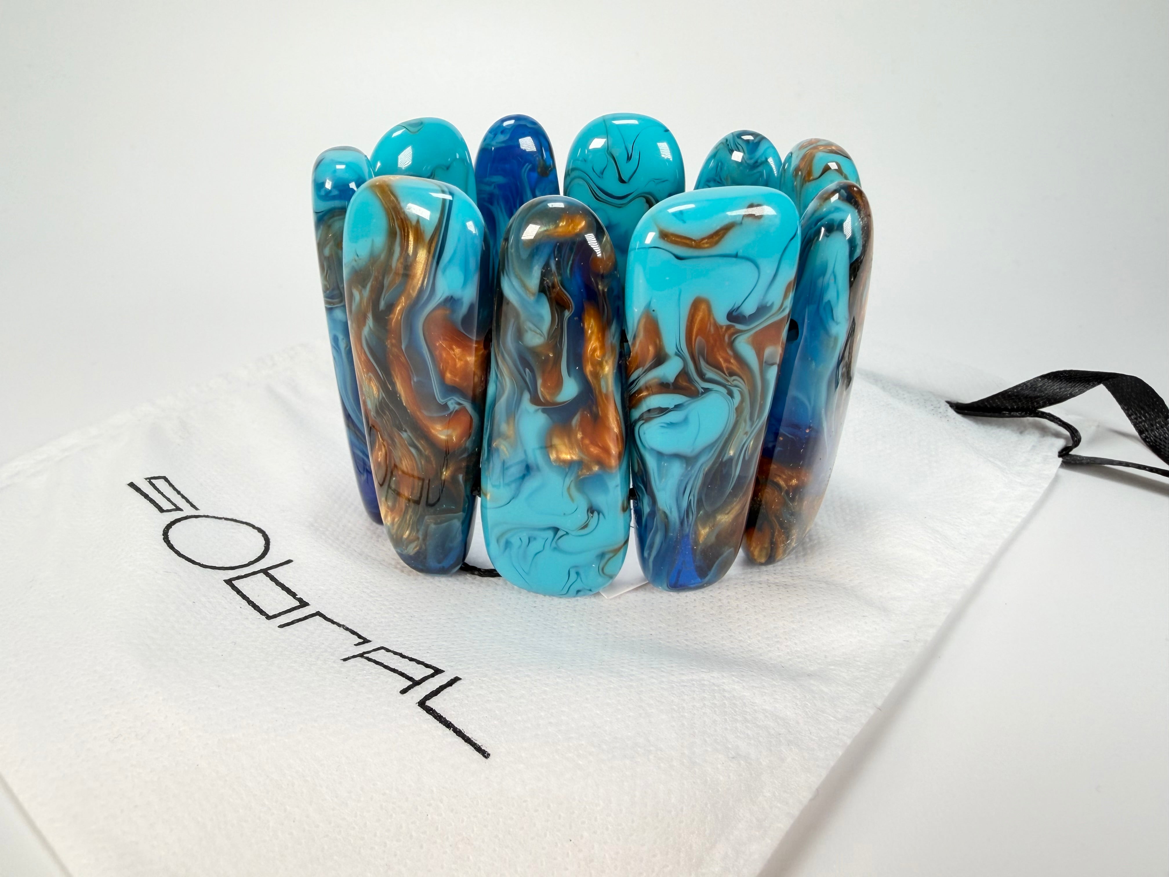 Sobral - Noite Estrelada "Leaf" Elasticated Resin Bracelet ( 005520 )