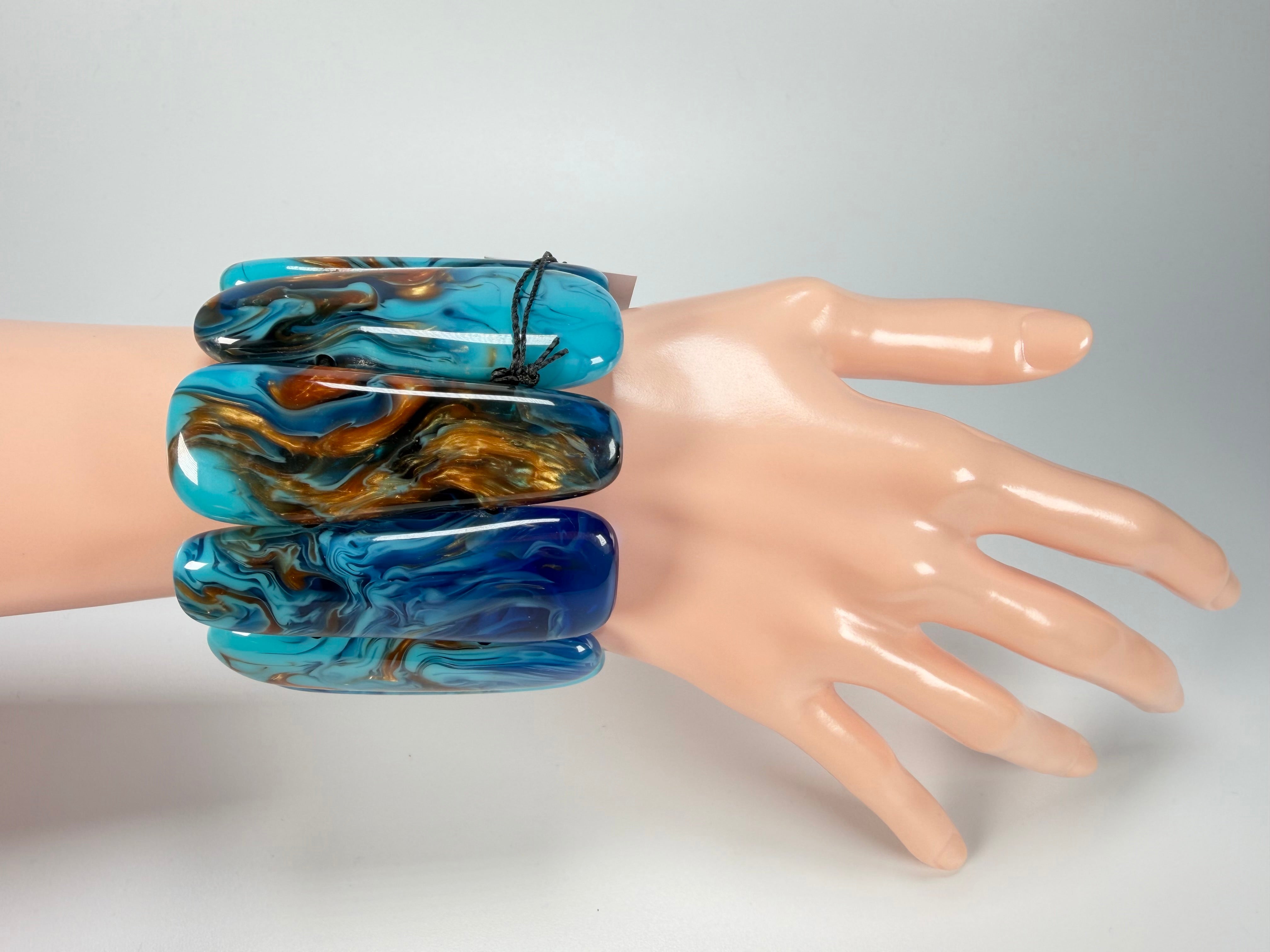 Sobral - Noite Estrelada "Leaf" Elasticated Resin Bracelet ( 005520 )