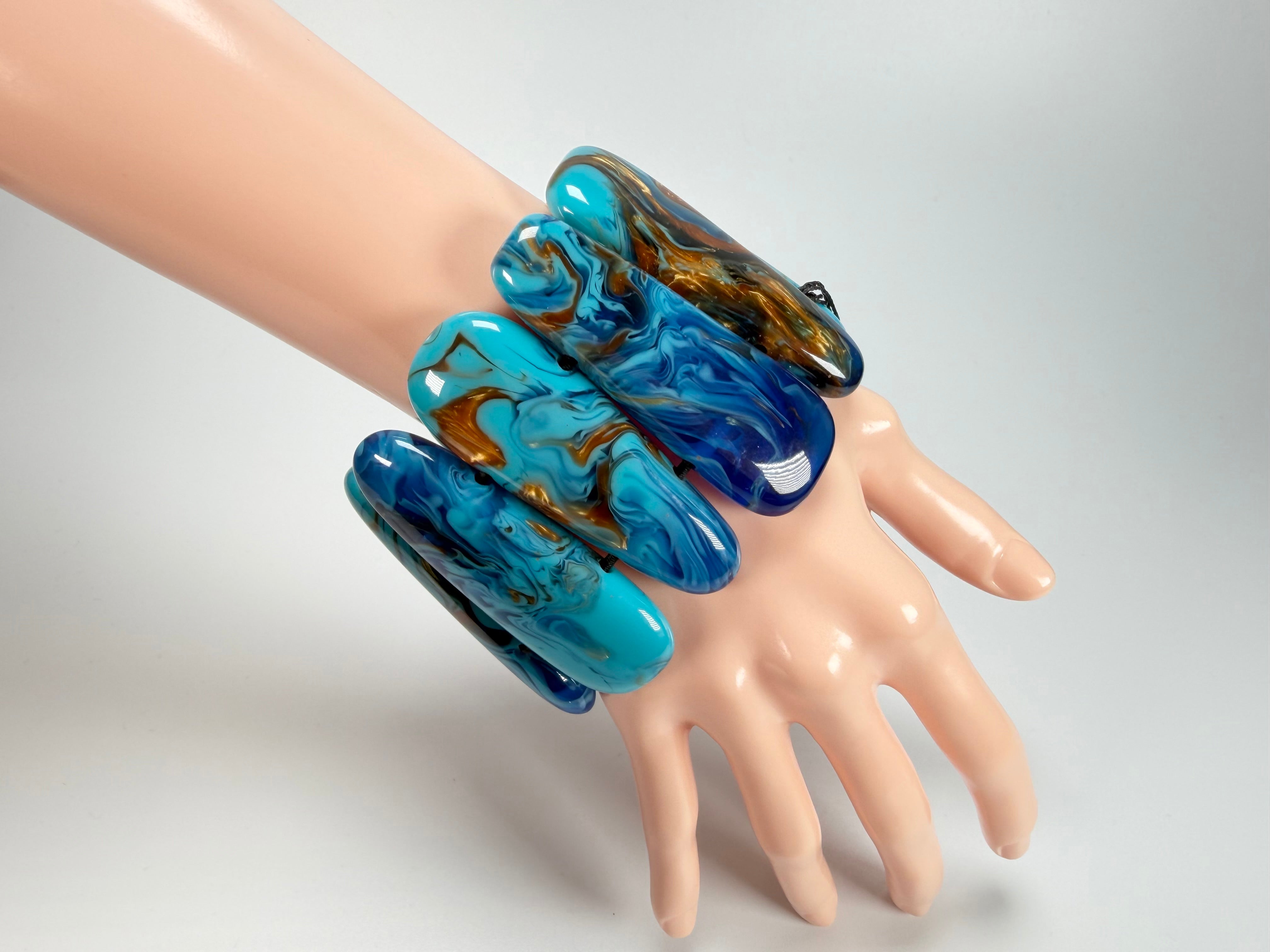 Sobral - Noite Estrelada "Leaf" Elasticated Resin Bracelet ( 005520 )